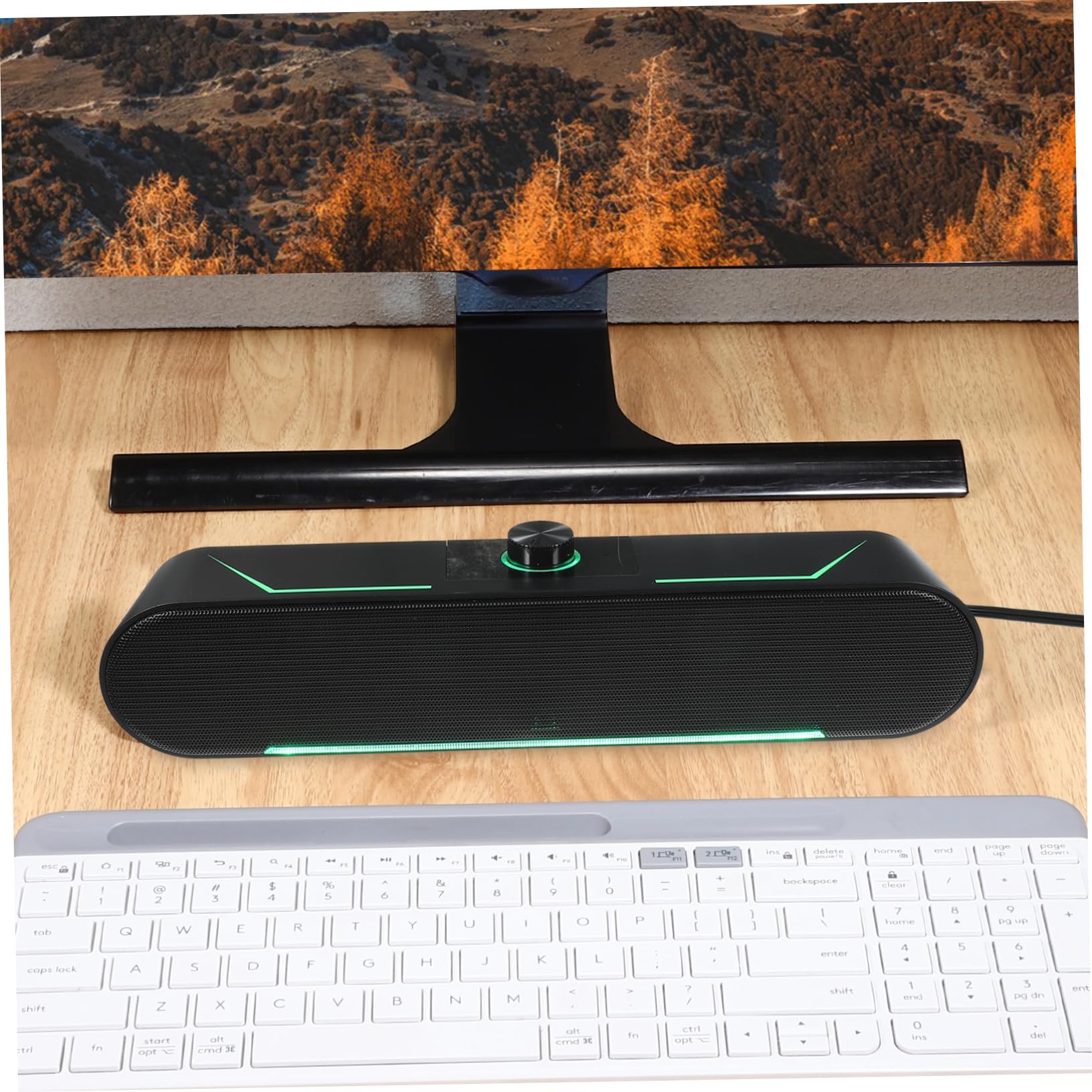 SHINEOFI Soundbar da Tavolo per Smartphone e Tablet, Altoparlante per Computer in Plastica Nera, Design Verticale Compatto Audio Stabile per Casa e Desktop