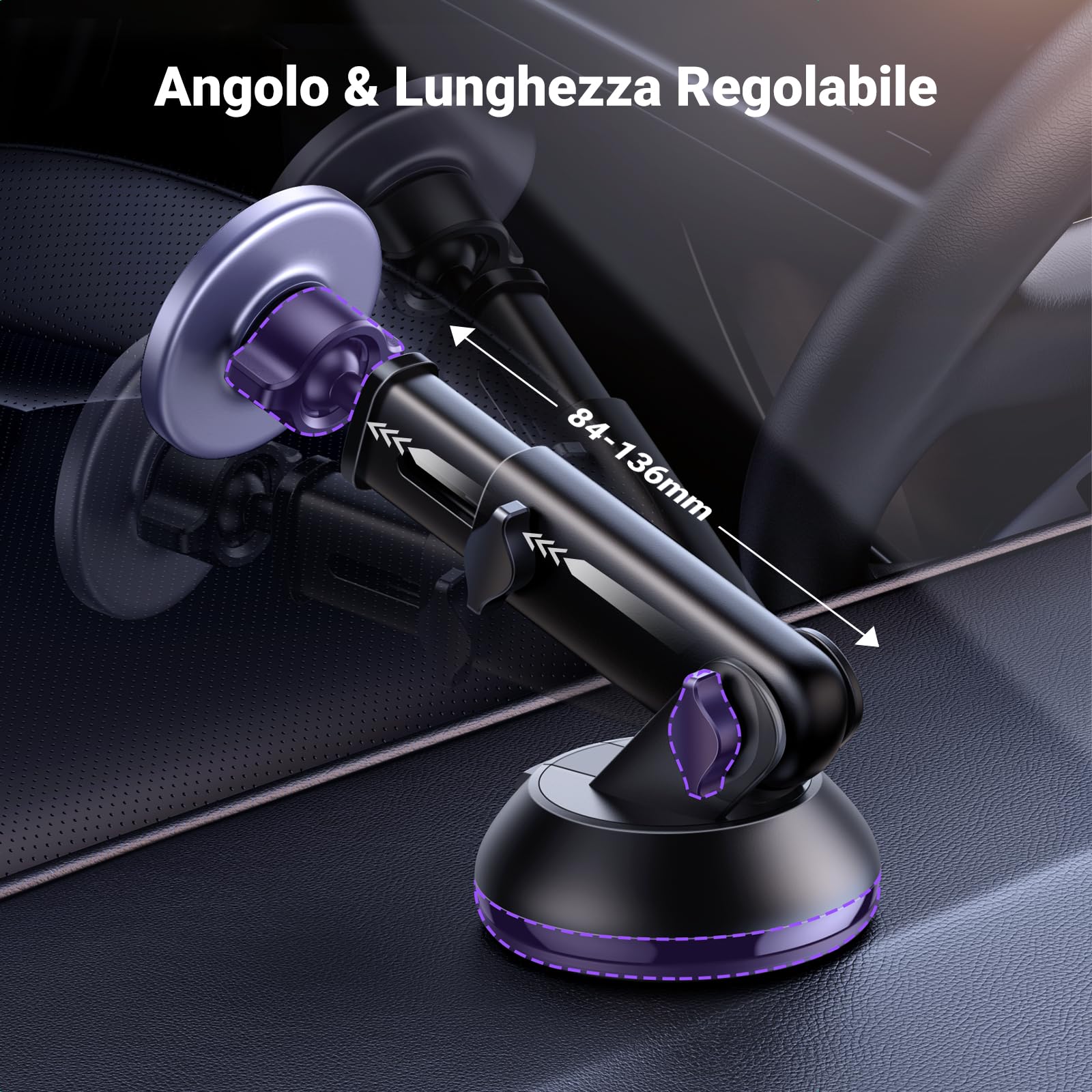 UGREEN Supporto Telefono Auto Magsafe 2 in 1, Porta Cellulare Macchina Per il Cruscotto & Bocchette di Aerazione e Parabrezza Compatibile con iPhone 16 15 14 13 Plus Pro Max, Galaxy, Xiaomi, ecc.