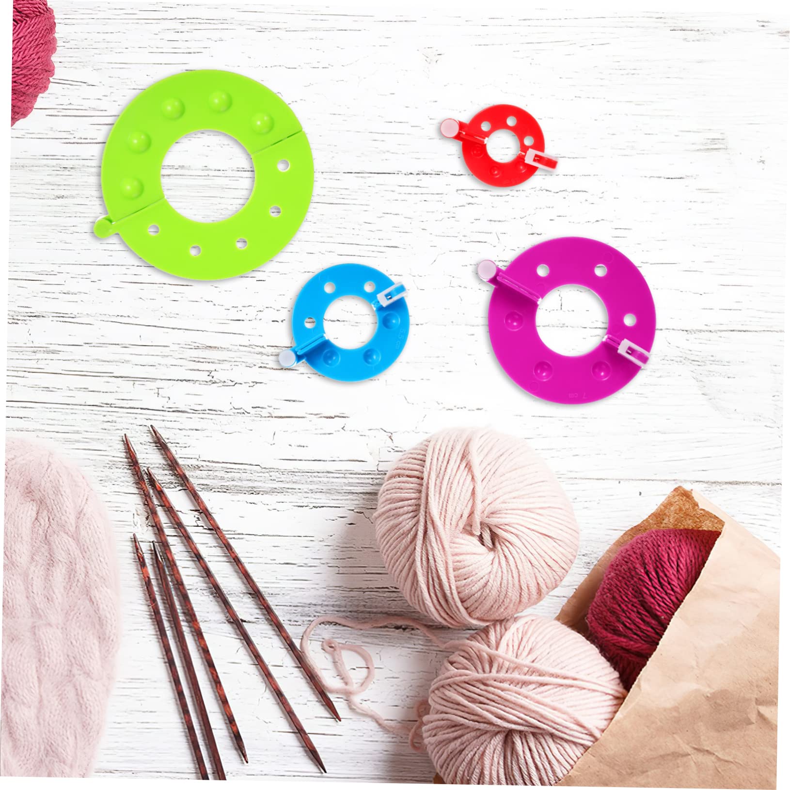 SEWACC 24stücke Teiliges Pompom Maker Aus Fluff Bastelwerkzeug Für Strickprojekte Und Kreative Handarbeiten