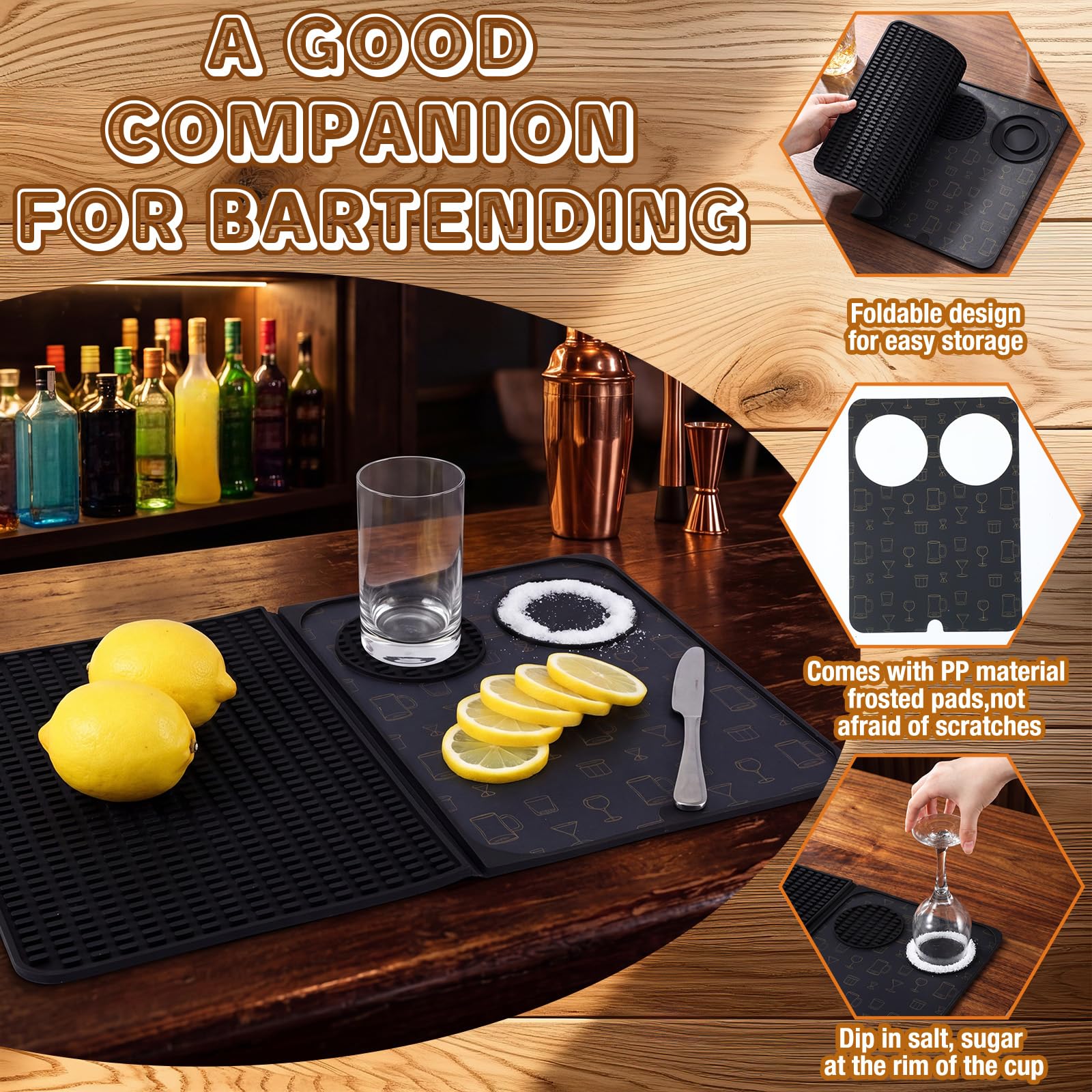 Didaey Bar Accessories - Bandeja de decoración con tapa, 12 vertedores de botellas de acero inoxidable, 3 pinzas para servir, 500 pajitas de cóctel, suministros de barman para barman