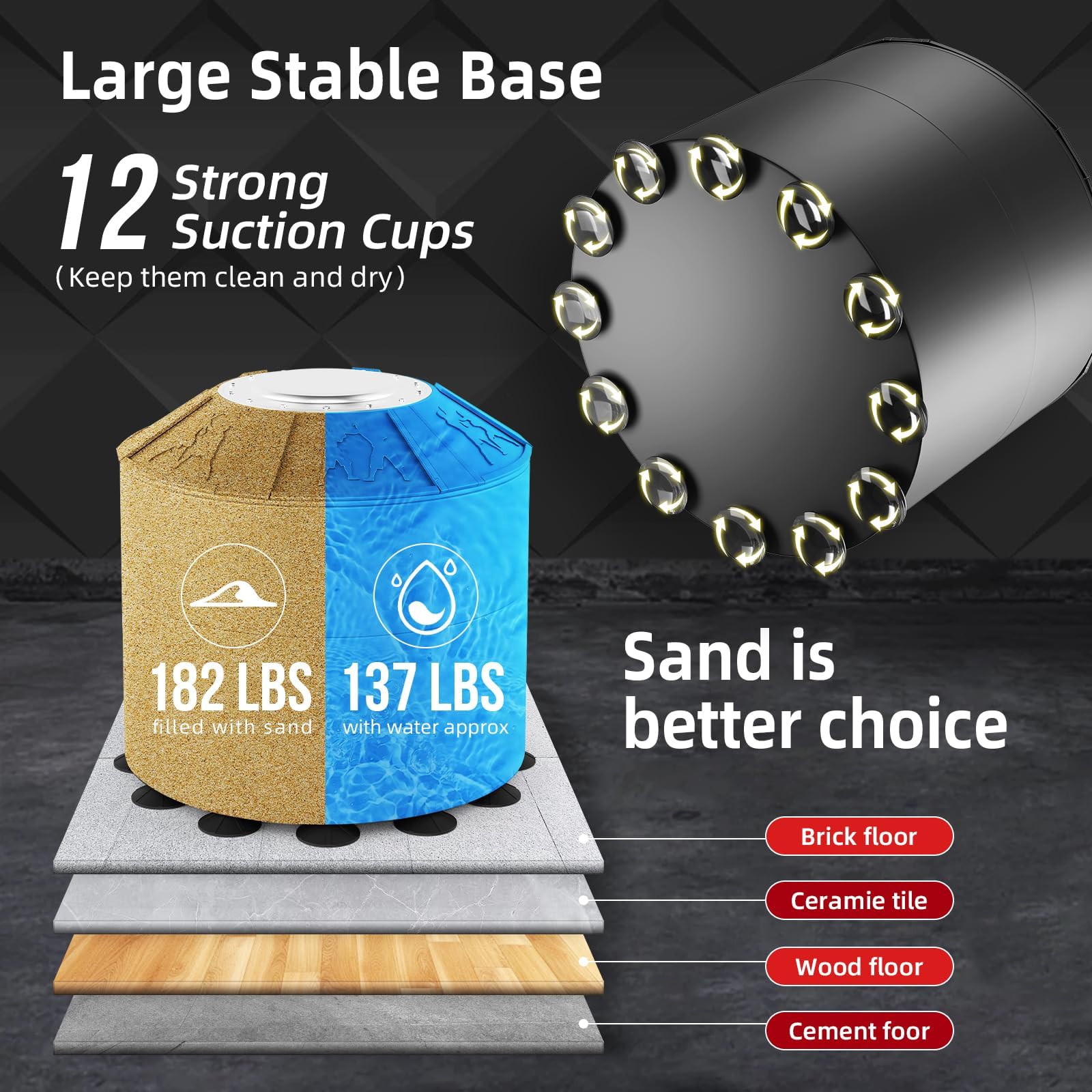 Freistehender Boxsack, 180Cm Heavy Duty Standboxsack, Punchingsack Mit Saugfuß, Kickboxsack Für Boxen, Kickboxen, Muay, Thai