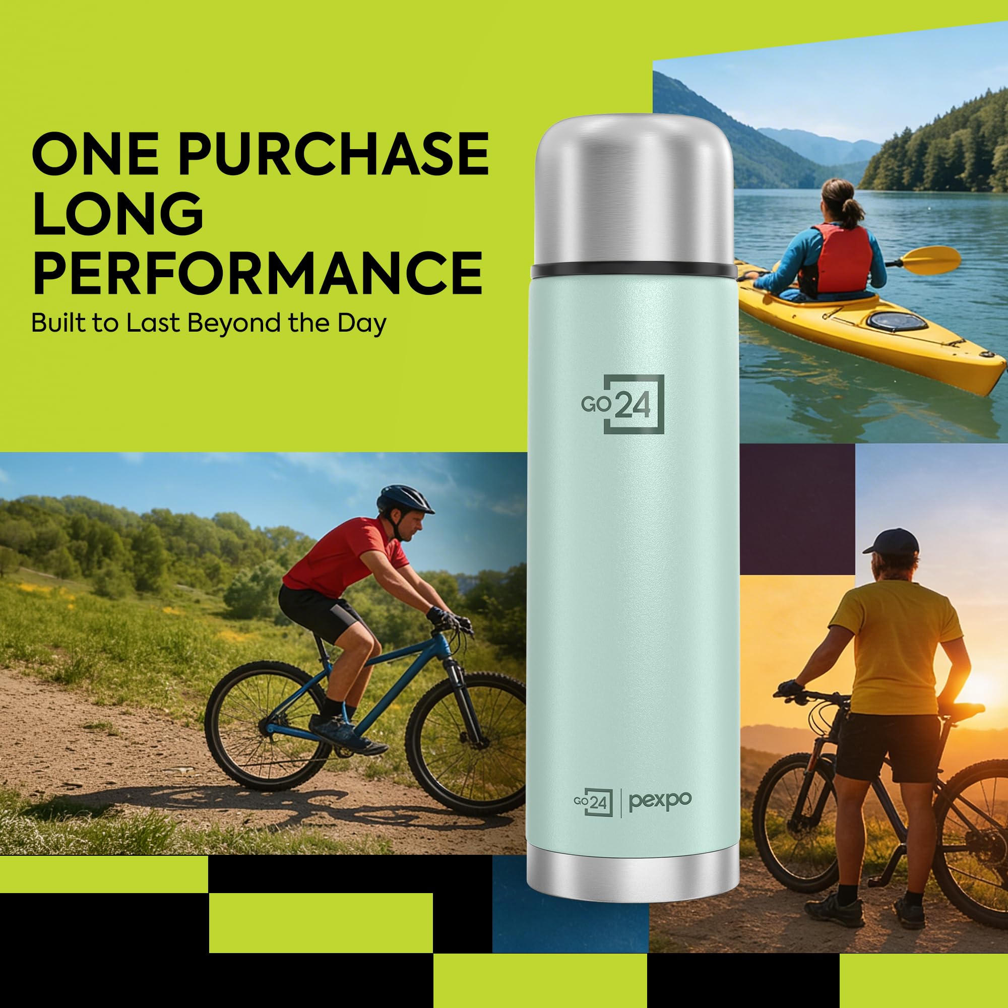 Flamingo Stainless Steel Water Bottle - 1000ml -7 Flamingo Stainless Steel Water Bottle - 1000ml -7