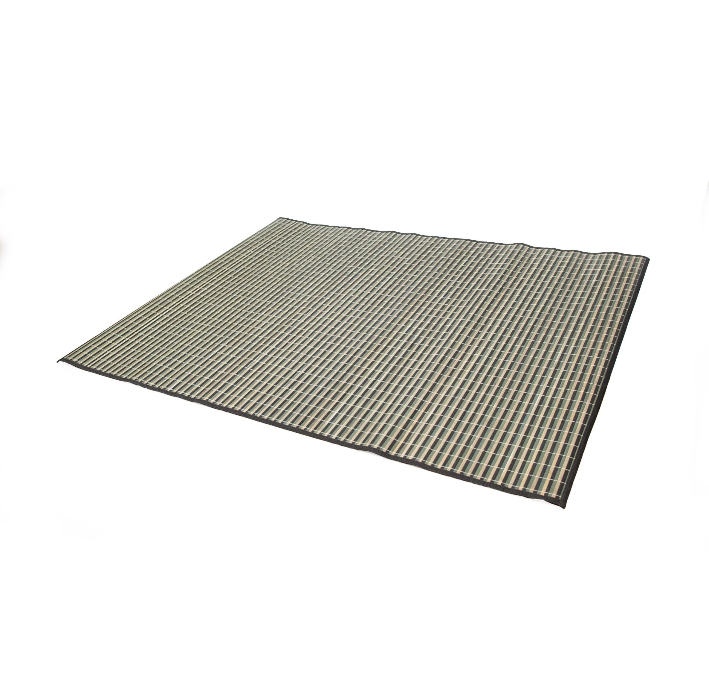 THE SECRET HOME - Alfombra de Bambú Antideslizante Rectangular - Láminas de 1 cm de Ancho - Tonos Grisáceos - 150x200 cm - para Salón, Dormitorio, Terraza, Baño