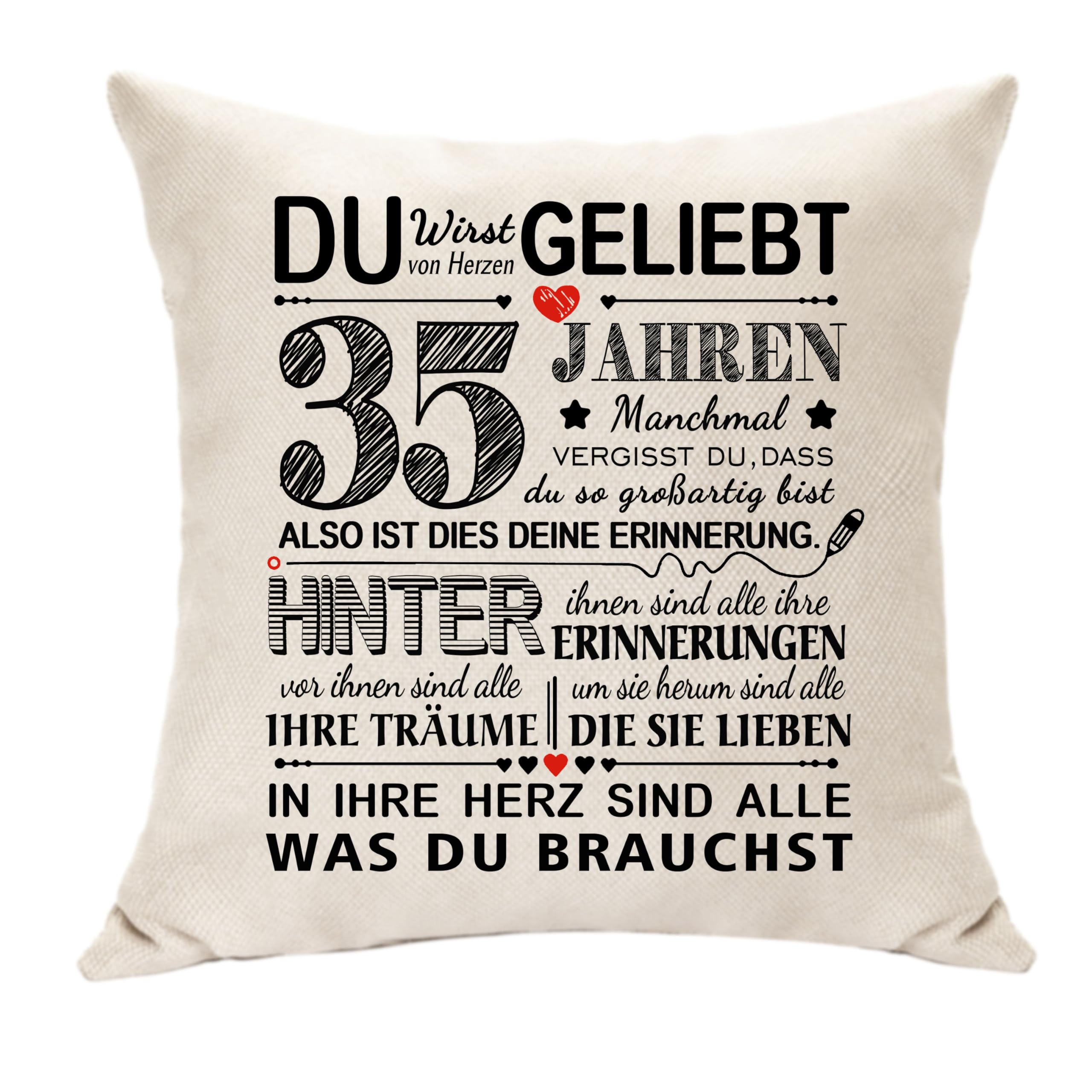 35. Geburtstag Geschenke für Frauen & Männer - Kissenbezug & Deko-Artikel als Andenken-Idee für Ehemann, Ehefrau, Tante, BFF & Freund - Weihnachten Geschenk (35.)