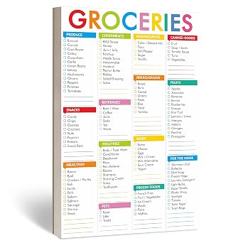 Hebayy 90 Sheets Fastcheck Grocery List Magnet Pad, 110 Printed