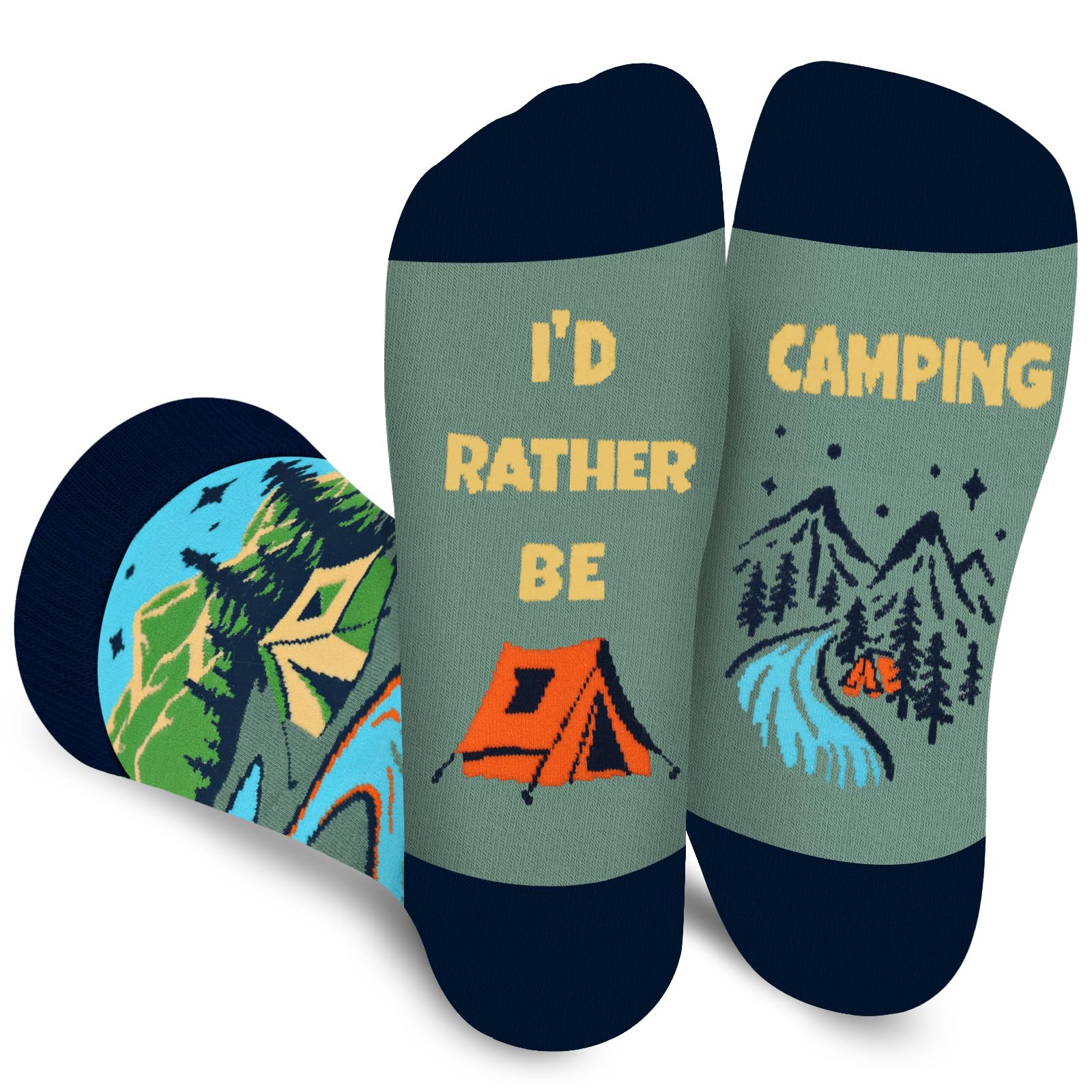 AGRIMONY Lustige Socken Herren - I'D RATHER BE Bunte Socken Männer Jungen Witzige Geschenke Weihnachten Ostern Geschenkideen