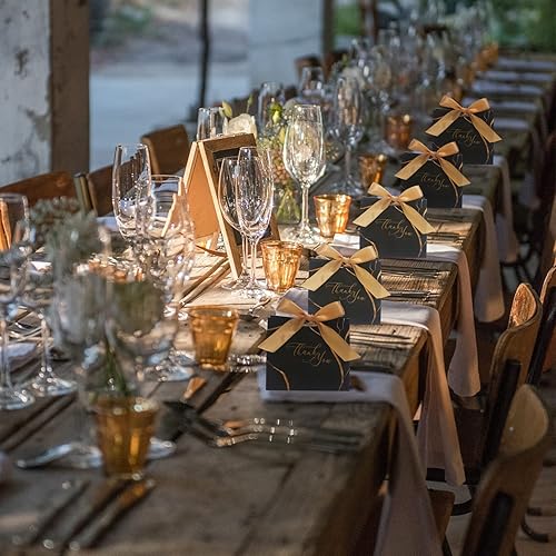 Miniatura 7 de Paquete de 30 pequeñas bolsas de regalo de agradecimiento, bolsas de regalo de fiesta con patrón de mármol con cinta de lazo dorado, 4.5 x 1.8 x 3