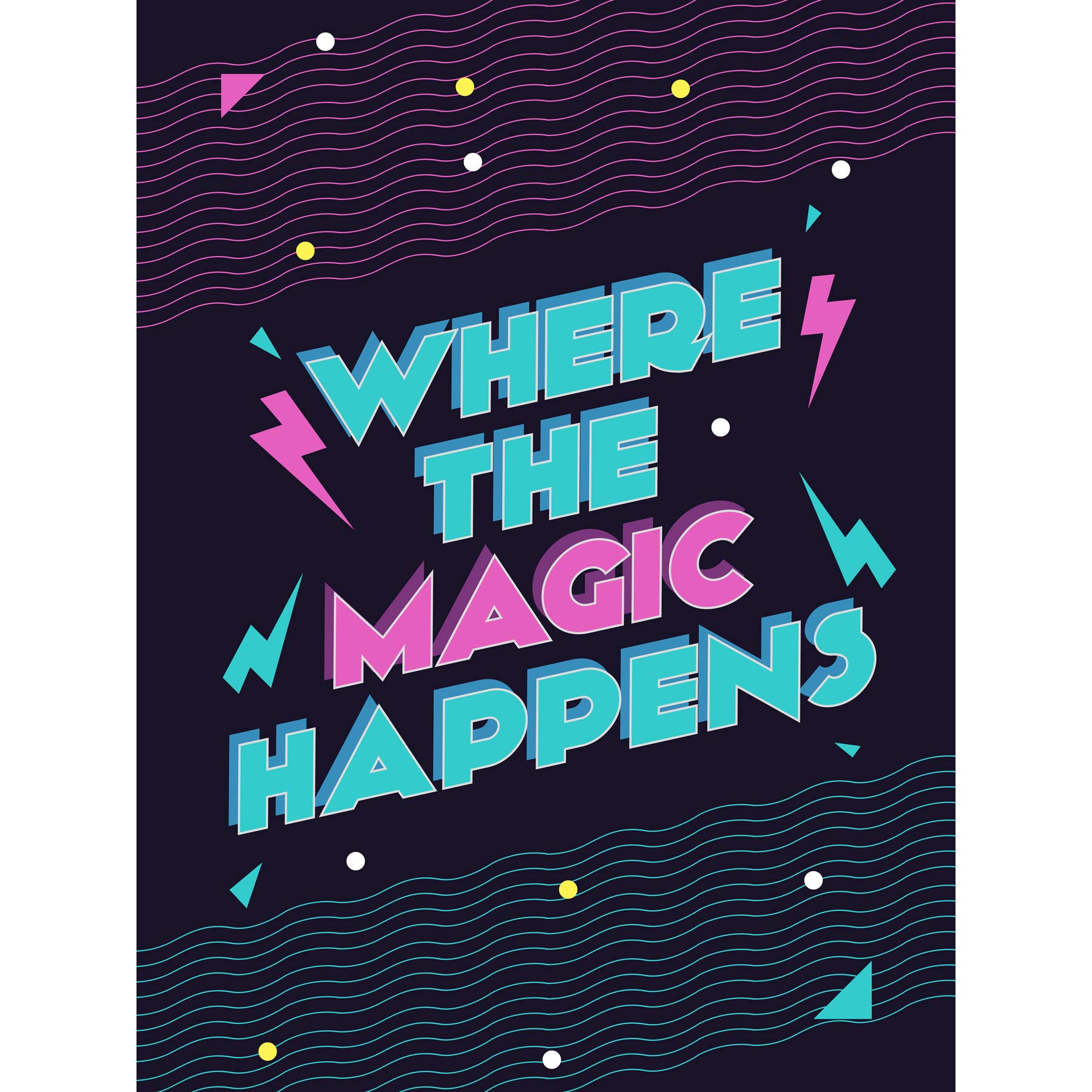 Wee Blue Coo Disco Kitchen Magic Happens Large Art Print Poster Wall Decor
