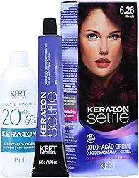 Keraton Coloração Permanente Em Creme Para Cabelos Com Cistina E Óleo De Macadâmia Selfie 50G Nº 6.26 Marsala