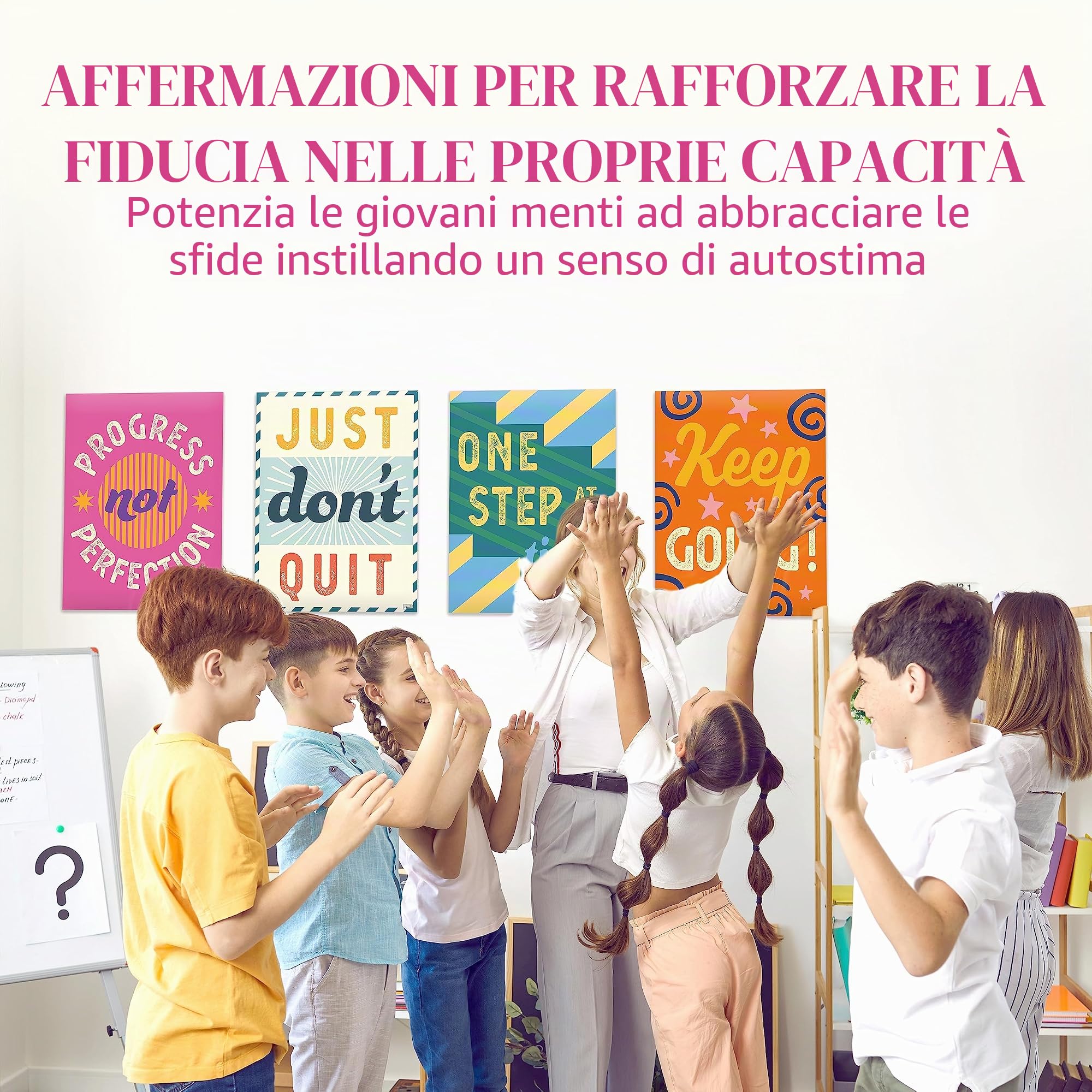 S&O - Set di 15 poster motivazionali per aule, poster per sala studio, grafici motivazionali per scuola superiore, stampe motivazionali per scuola, cartelli che aumentano la fiducia in ufficio