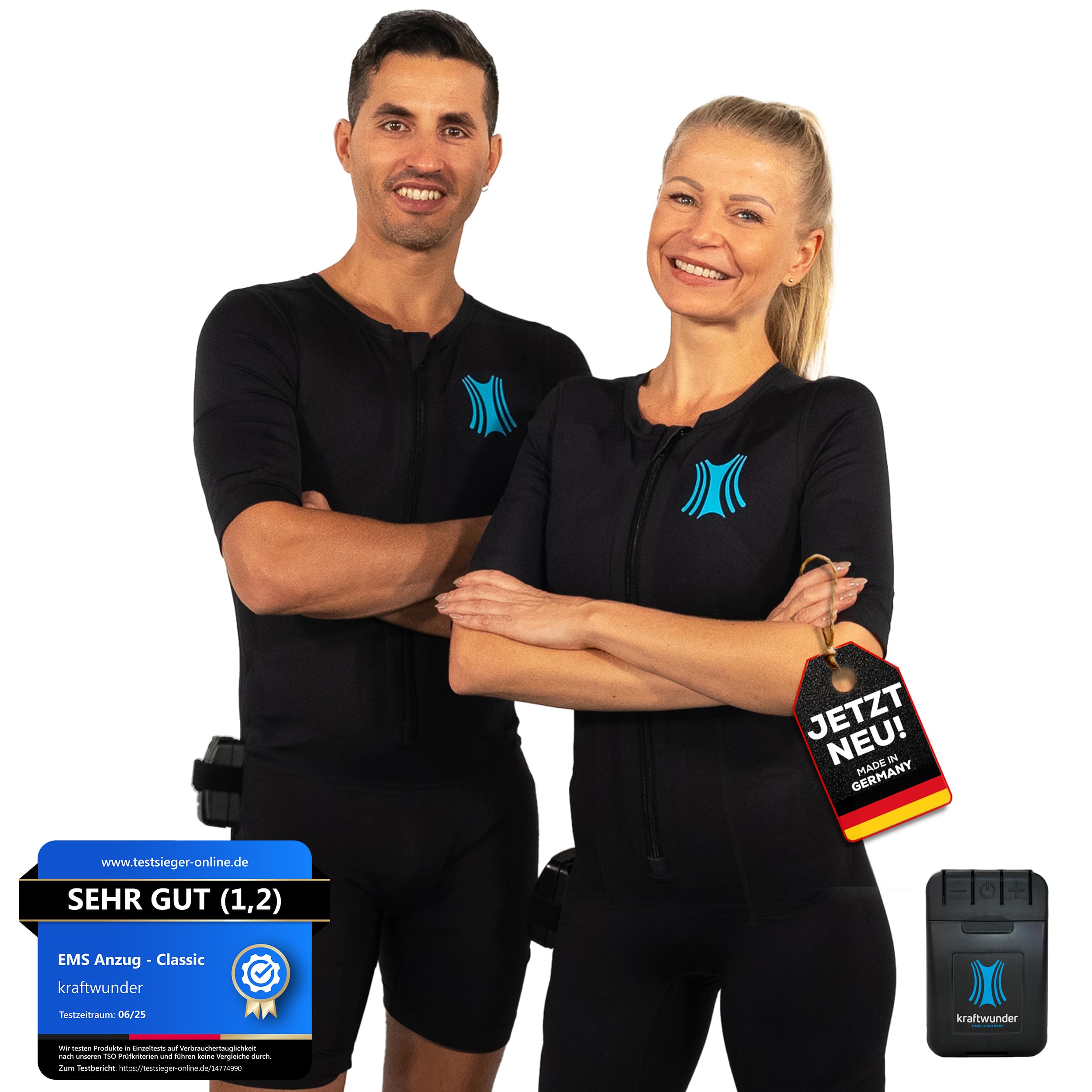 EMS Anzug Classic HOME Komplettsystem - 20 Elektroden für effektives Ganzkörpertraining - kabelloses EMS-Training für Zuhause - Herren & Frauen - Made in Germany - inkl. App & Steuerbox
