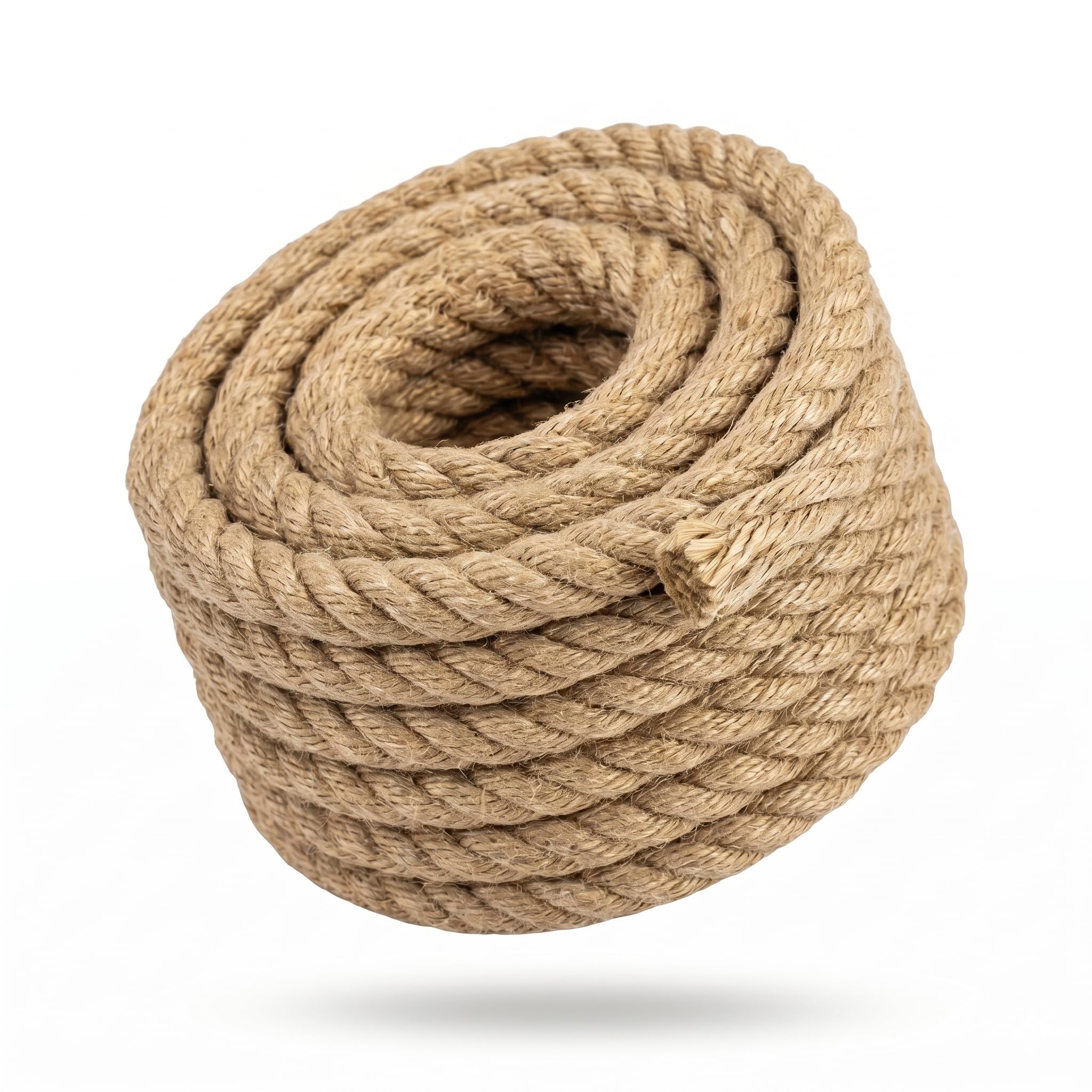 Derzinet Brown Natural Jute Rope - 3/4 Inch × 25 Feet - Twisted Manila Thick Hemp Rope For Crafts, Hammock, Nautical, Decorating