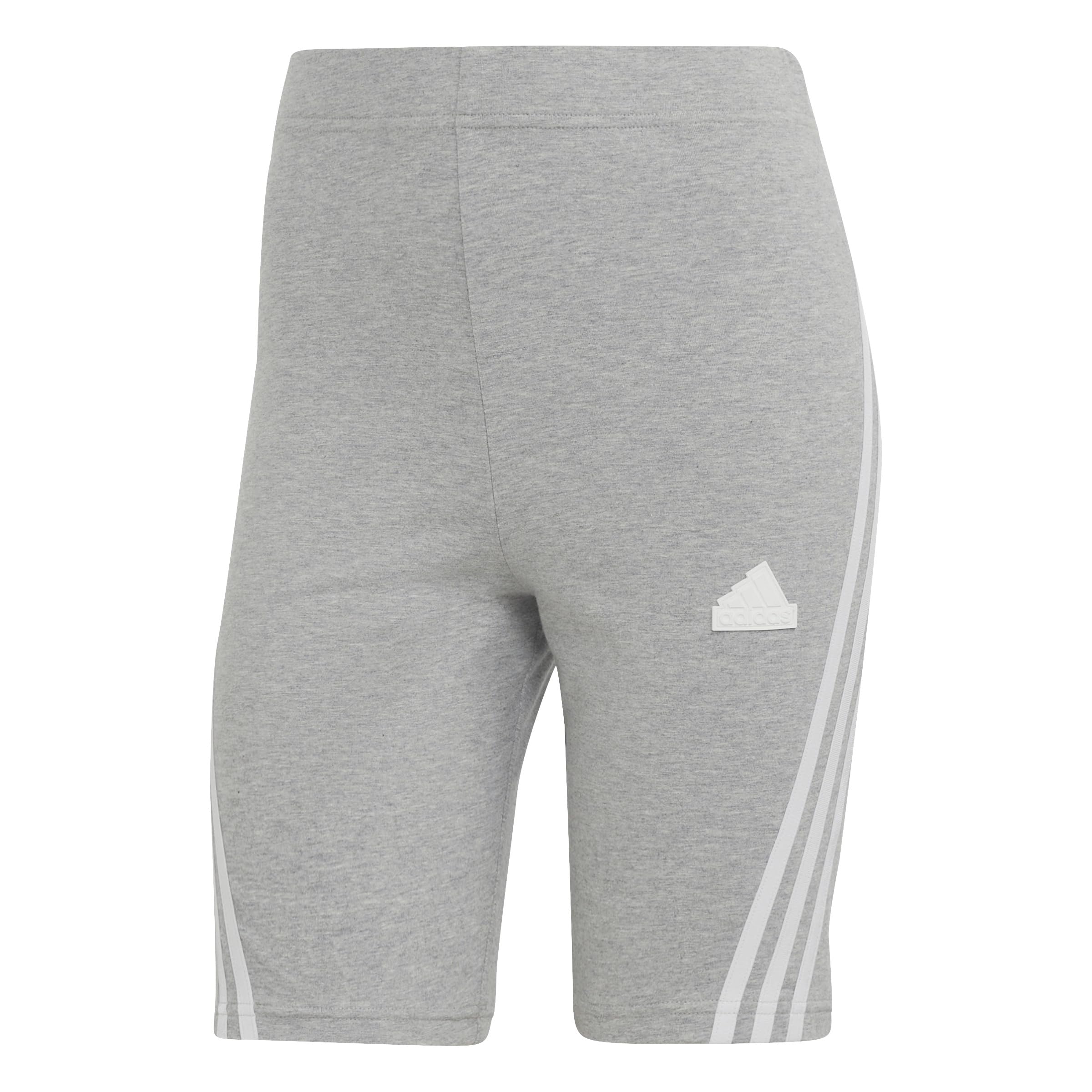 adidas Women's Future Icon Three Stripes Biker Shorts, Medium Grey Heather, S