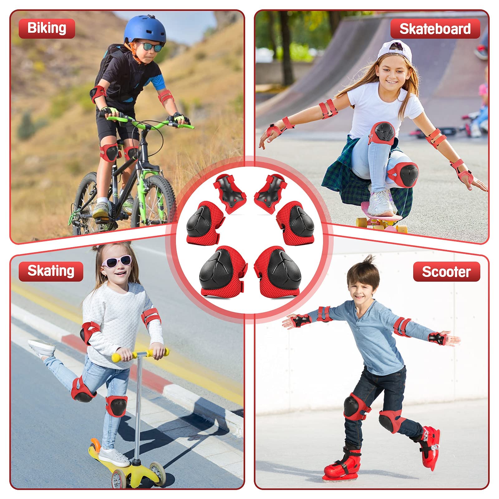 Rodilleras para niños Protección Patinaje Bicicletas Skateboard 3-8 años