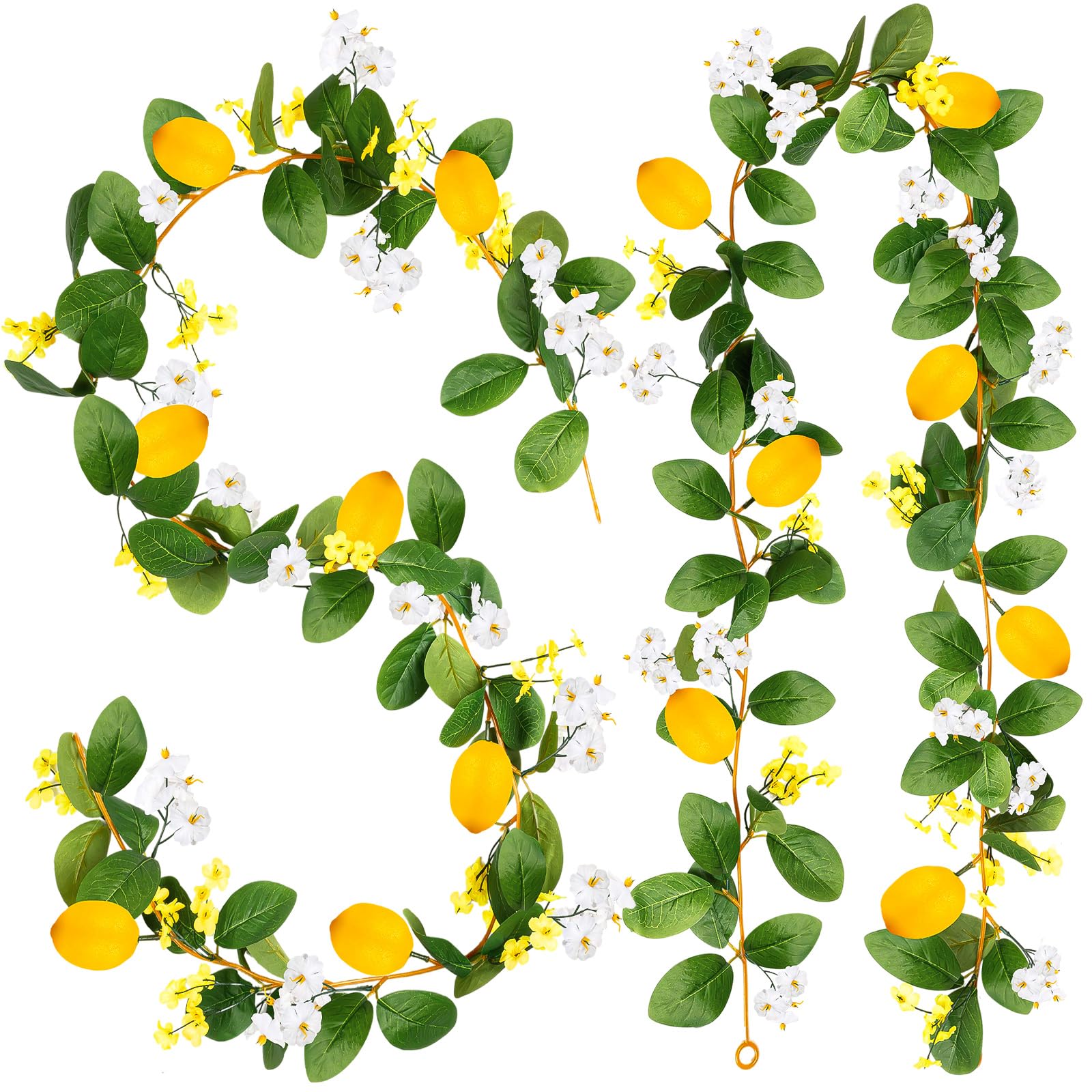 Photo 1 of KVCSYAW 2 Pcs Artificial Lemon Flower Garland Vine, 14 Ft Fake Yellow Lemon Vines Silk Flowers Hanging Floral Garlands Decoration for Room Wall, Flower Themed Party, Wedding Supplies