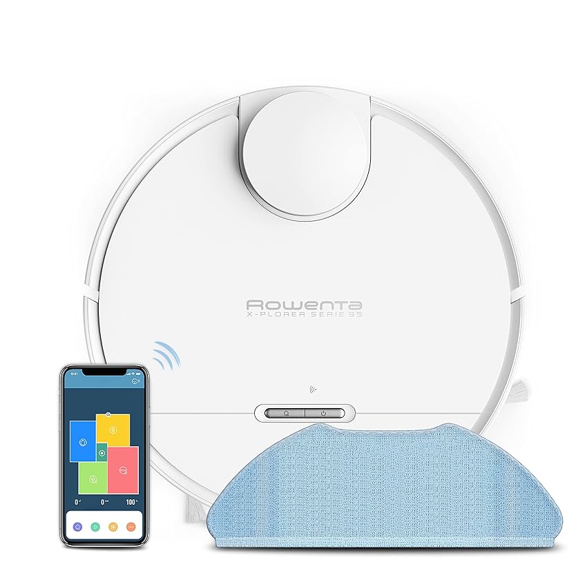 Immagine del prodotto Rowenta RR7987 X-Plorer Serie 95 Robot Aspirapolvere Lavapavimenti con Mappatura Precisa e Tecnologia Laser, 12.000Pa, Autonomia 225 Min, Compatibile con Smartphone e Assistenti Vocali, Total Care