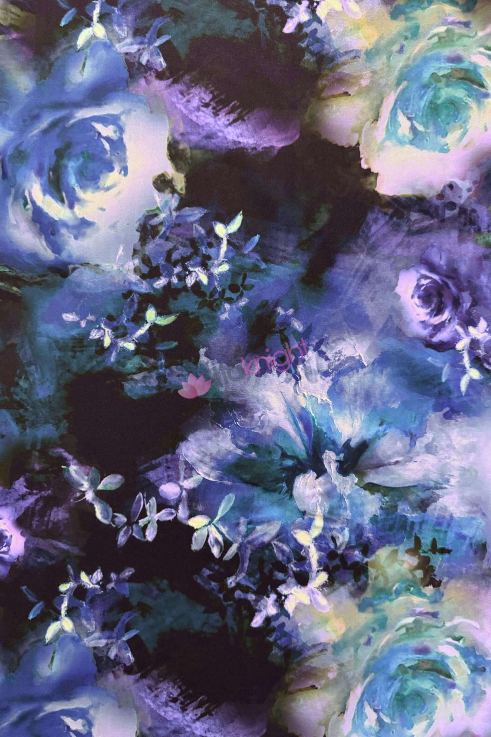 Premium Quality Printed Matte Nylon Lycra | 4 Way Stretch Swim Wear, Dance Leotard, Leggings Material | 50+ Colours/Prints in Stock | Sold By The Metre | Tia Knight (Indigo Rose)