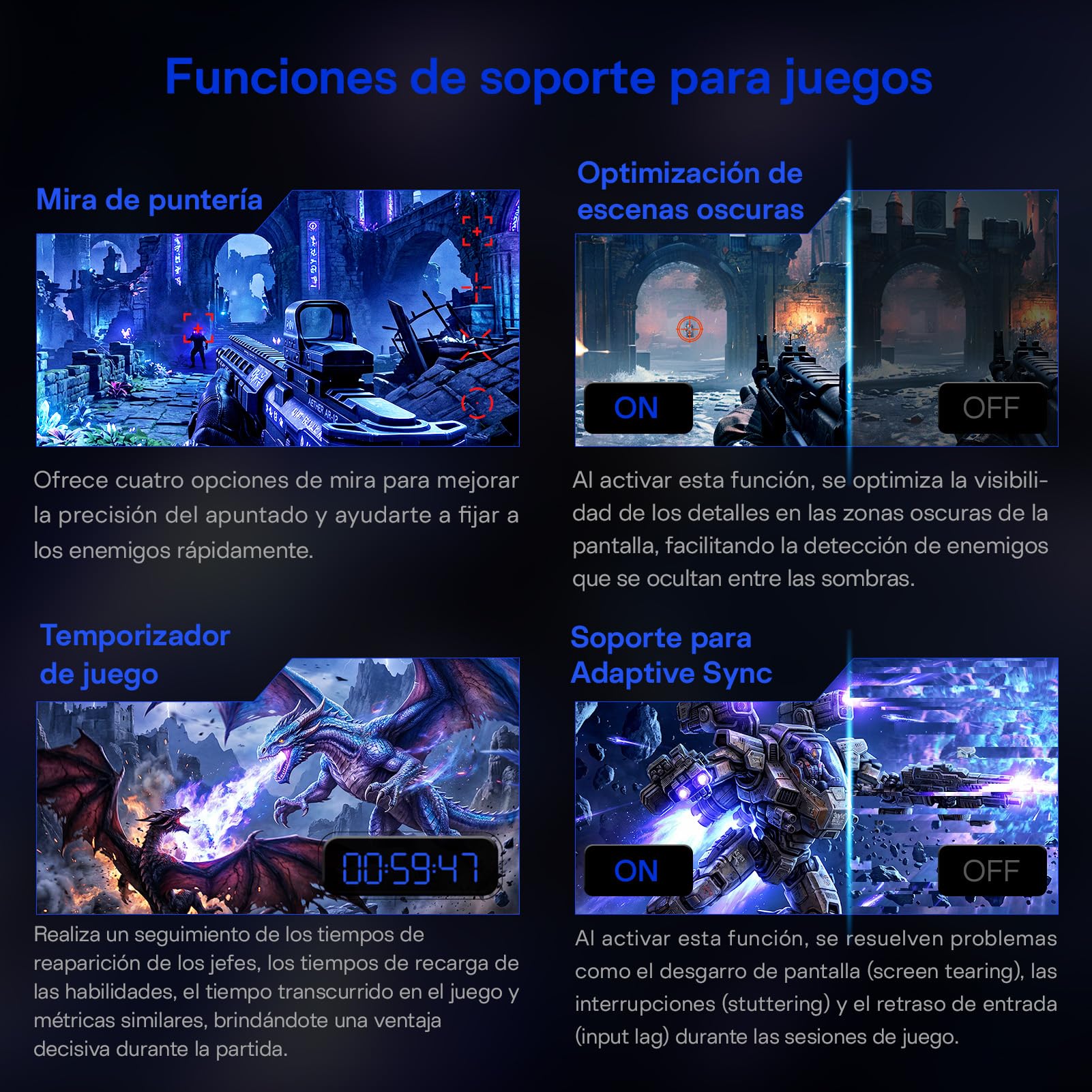 HKC Monitor QHD Gaming 27 Pulgadas 200Hz (UP To 220Hz), 2560×1440, 1 ms (MPRT), IPS, 95% DCI-P3, HDR400, HDMI 2.0 & DP 1.4, VESA 100×100, Monitor Inclinable para PC, PS5 y Xbox