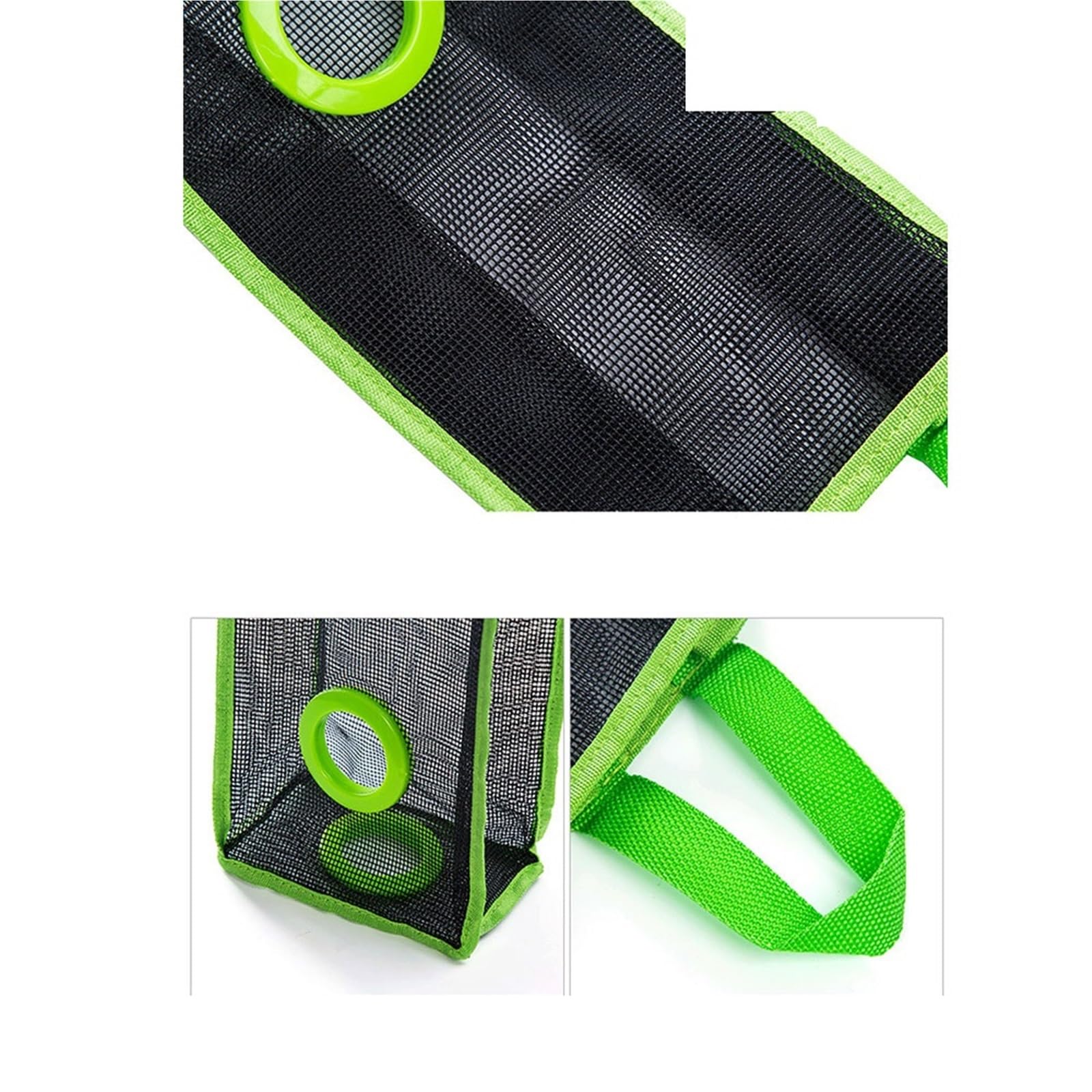 Caja de Almacenamiento Bolsas Basura, dispensador Malla for Colgante, Bolsa Reutilizable for Cocina, Montaje en Pared, 4 Uds(Green)