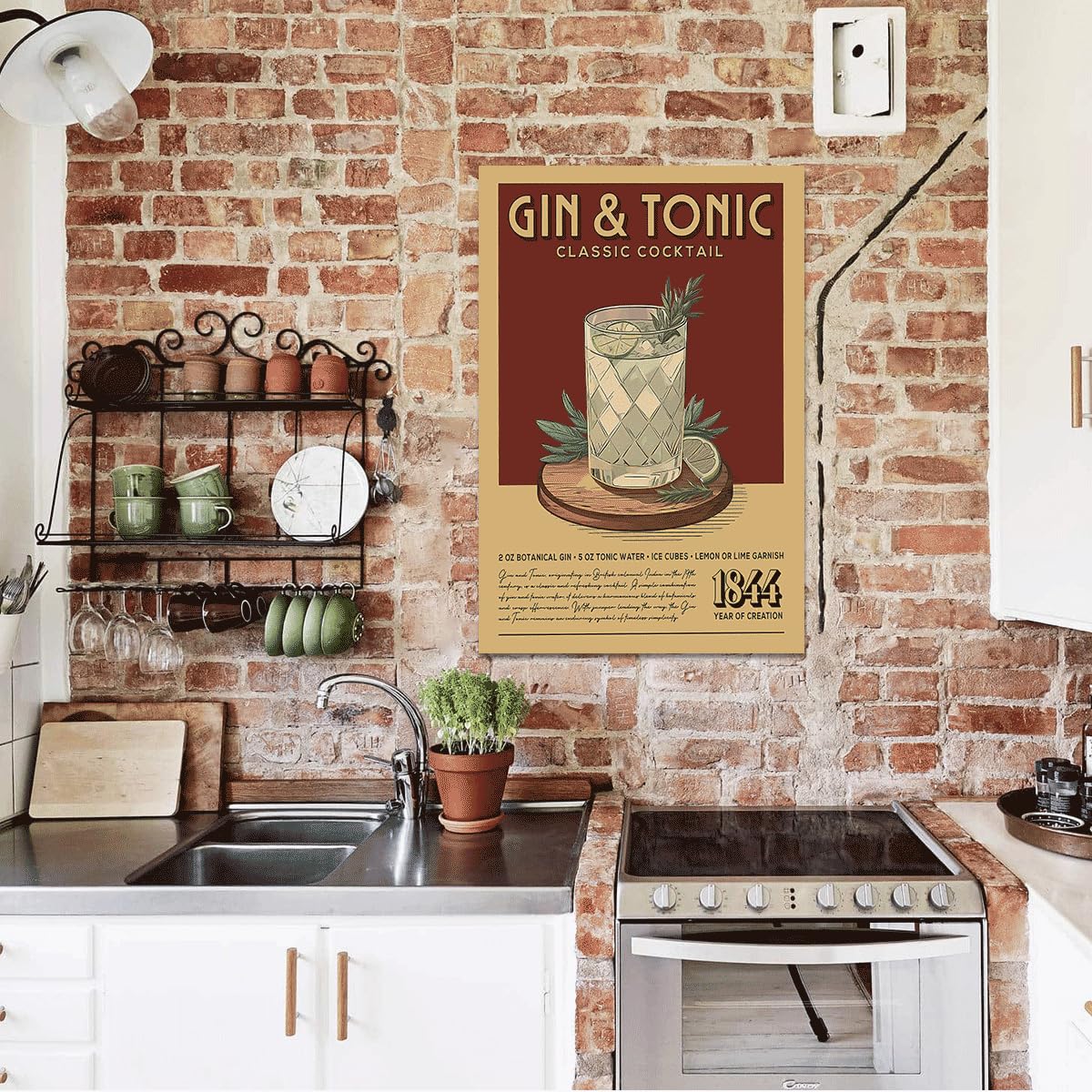 ジン   タンカレー  ジントニック 壁掛け アート Amazon.co.jp: ヴィンテージ ジントニック カクテル ポスター レトロ