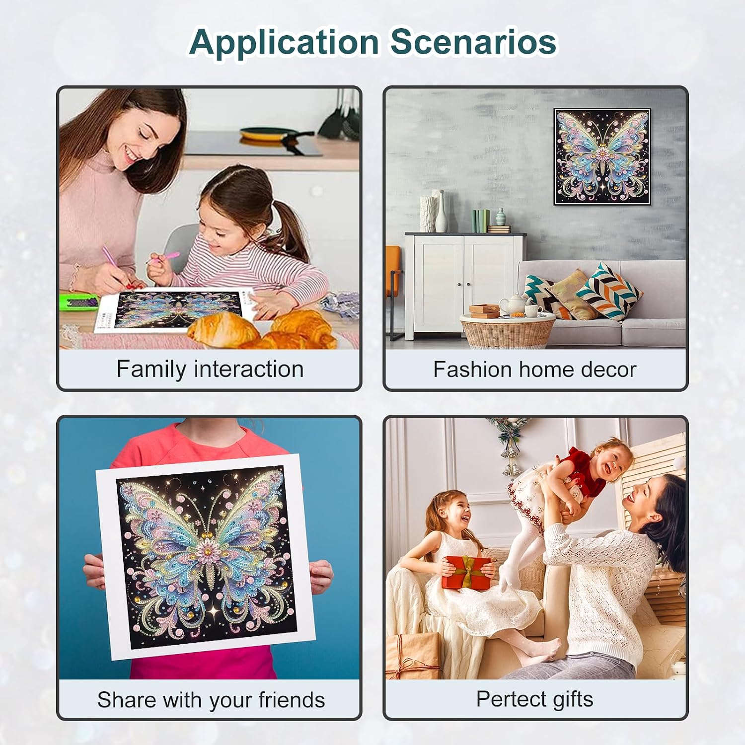 Acudotr Butterfly Diamond Art Kits for Adults, Home Decor, 12x12In image 4