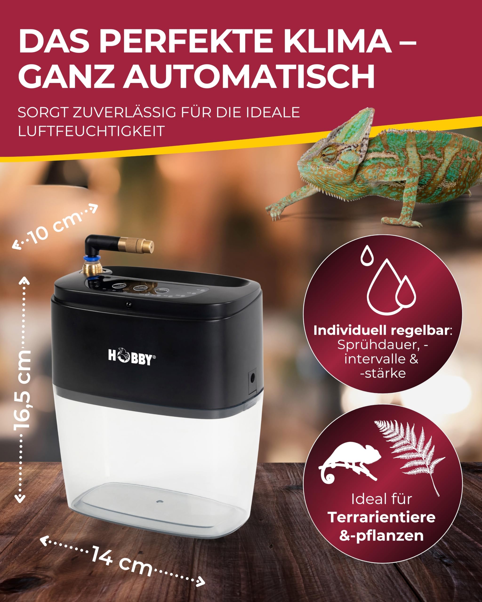Hobby Terraristik Easy Rain Mini I automatische Beregnungsanlage für Terrarien I regelbares Beregnungssystem für Reptilien, Amphibien und Pflanzenhabitate I effizientes Befeuchtungssystem