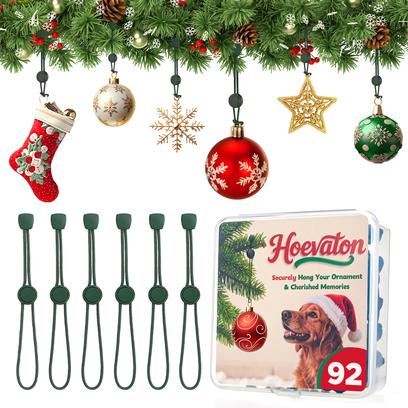 Hoevaton 92 PCS Adjustable Christmas Ornament Hooks