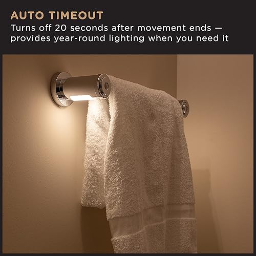 Miniatura 3 de Enbrighten Toallero, sensor de movimiento, luz nocturna, funciona con pilas, iluminación de baño, toallero, colgador de toallas, toallero para baño,
