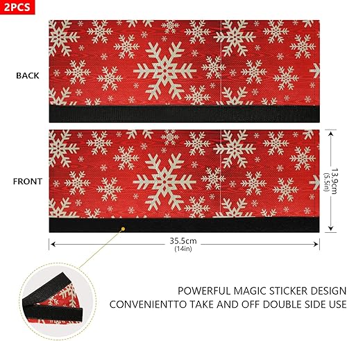 Miniatura 5 de Emelivor Juego de 2 fundas navideñas de madera para manija de puerta de refrigerador, guantes de repuesto para electrodomésticos de cocina que