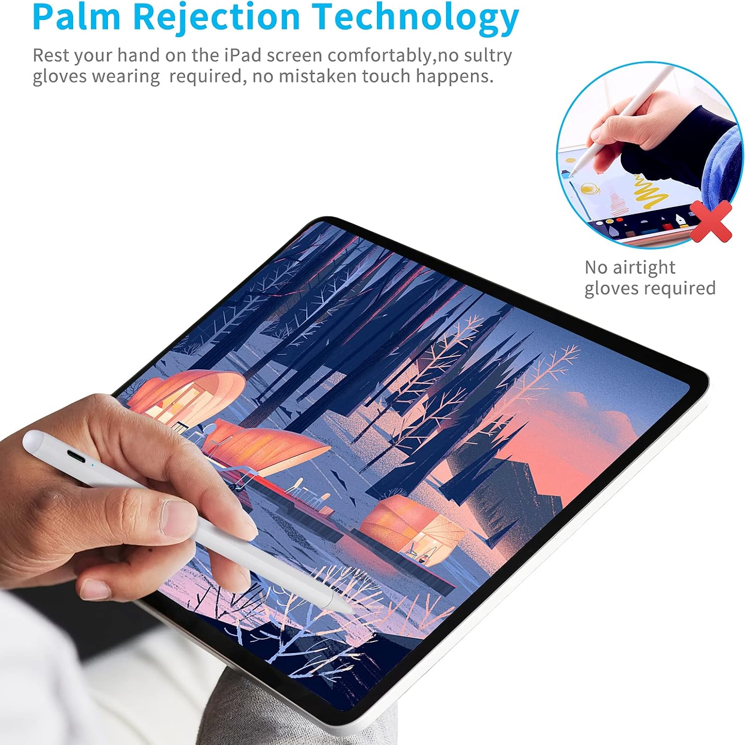 iPad Pro 11 Inch Pencil,1.5mm Fine Point Tip Stylus Pen Compatible with Apple iPad Pro 11" Pencil with Palm Rejection Good for iPad Drawing Pen,White image 2