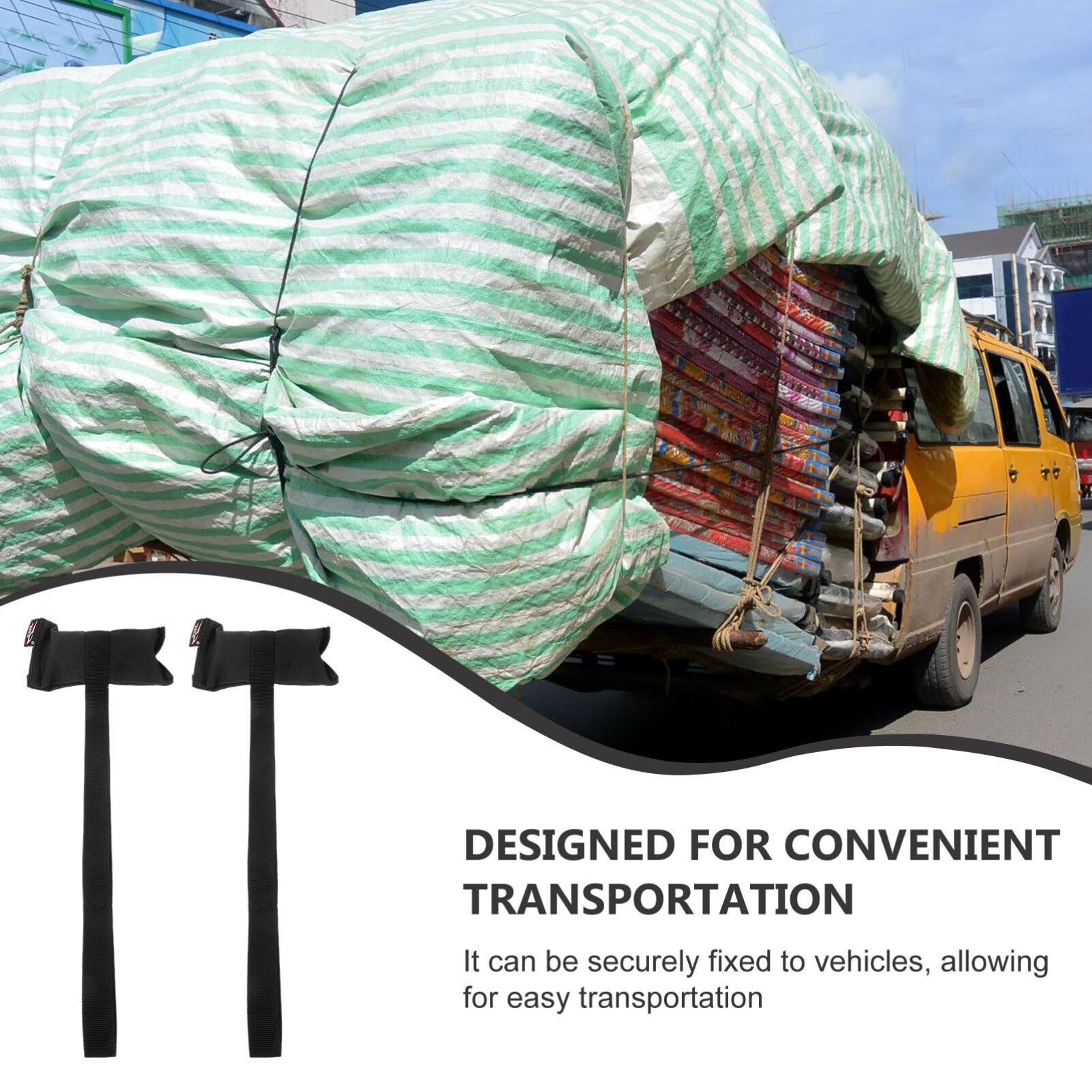 Sosoport 2pcs Adjustable Tie Down Straps for Kayaks Canoes Fastening Cords for Outdoor Water Sports Compatible Various Equipment Convenient Transport