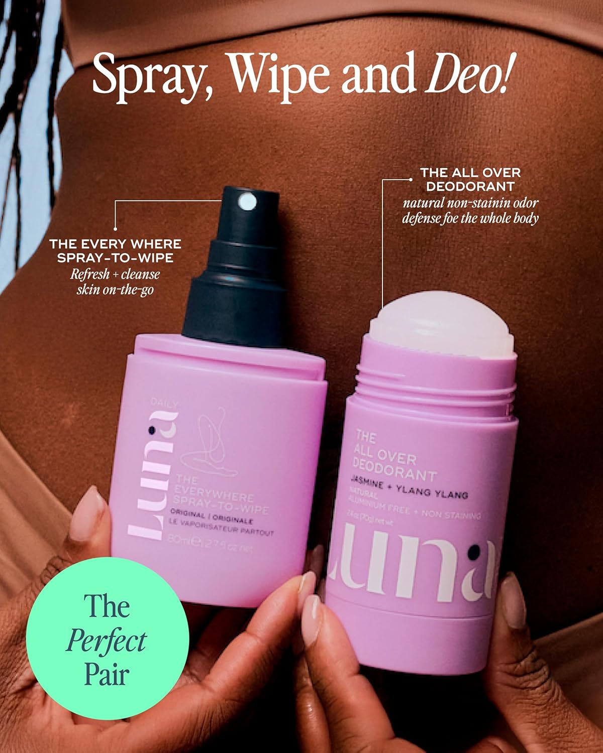 Luna Daily The All Over Deodorant™ Stick | Natural Body Deodorant for Women | pH-Balanced, Aluminum-Free & Non-Staining | Fresh Jasmine & Ylang Ylang | With Hyaluronic Acid & Prebiotics, 2.4 oz - Image 7