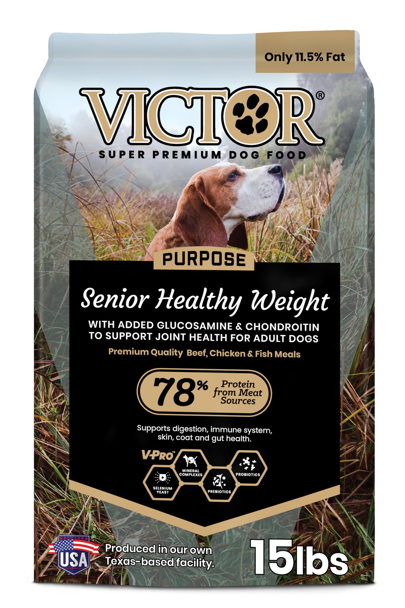 Super Premium Dog Food – Purpose – Senior Healthy Weight Management – Dry Dog Food for Adult Dogs – Gluten Free with Glucosamine and Chondroitin, for Hip and Joint Health, 15lbs