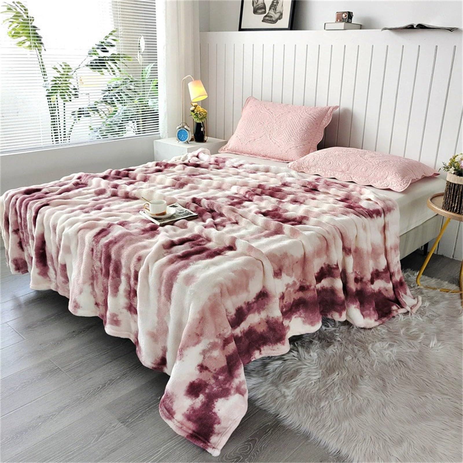 Sherpa Fleece Throw Blanket,Fluffy Thick Flannel Blanket, Ultra Soft Warm Fluffy Blankets Throw for Sofa, Bed And Couch,Winter Christmas Blankets Living Room Bedroom Home Decor Gifts for Women