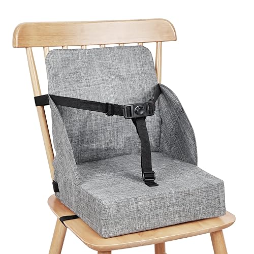 HOSEASCA - Asiento elevado para mesa de comedor para niños pequeños, silla alta portátil de 12.6 x 3.34 pulgadas para viajes, asiento elevador de