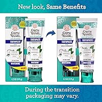 Vista 2 de GuruNanda Hydroxyapatite Toothpaste, SLS & Fluoride Free, Whitening Toothpaste with Tongue Scraper & Squeezer - Freshens Breath, Fights Plaque