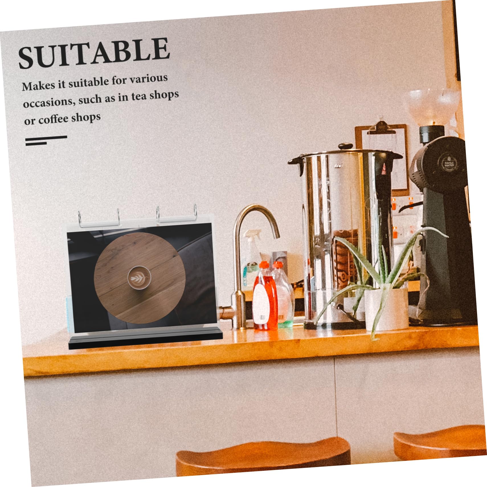 ERINGOGO Expositor de Menús Transparente de Acrílico Portacarteles de Sobremesa para Centro de Mesa Páginas Portamenús para Tienda de Café o Restaurante Soporte para Carteles
