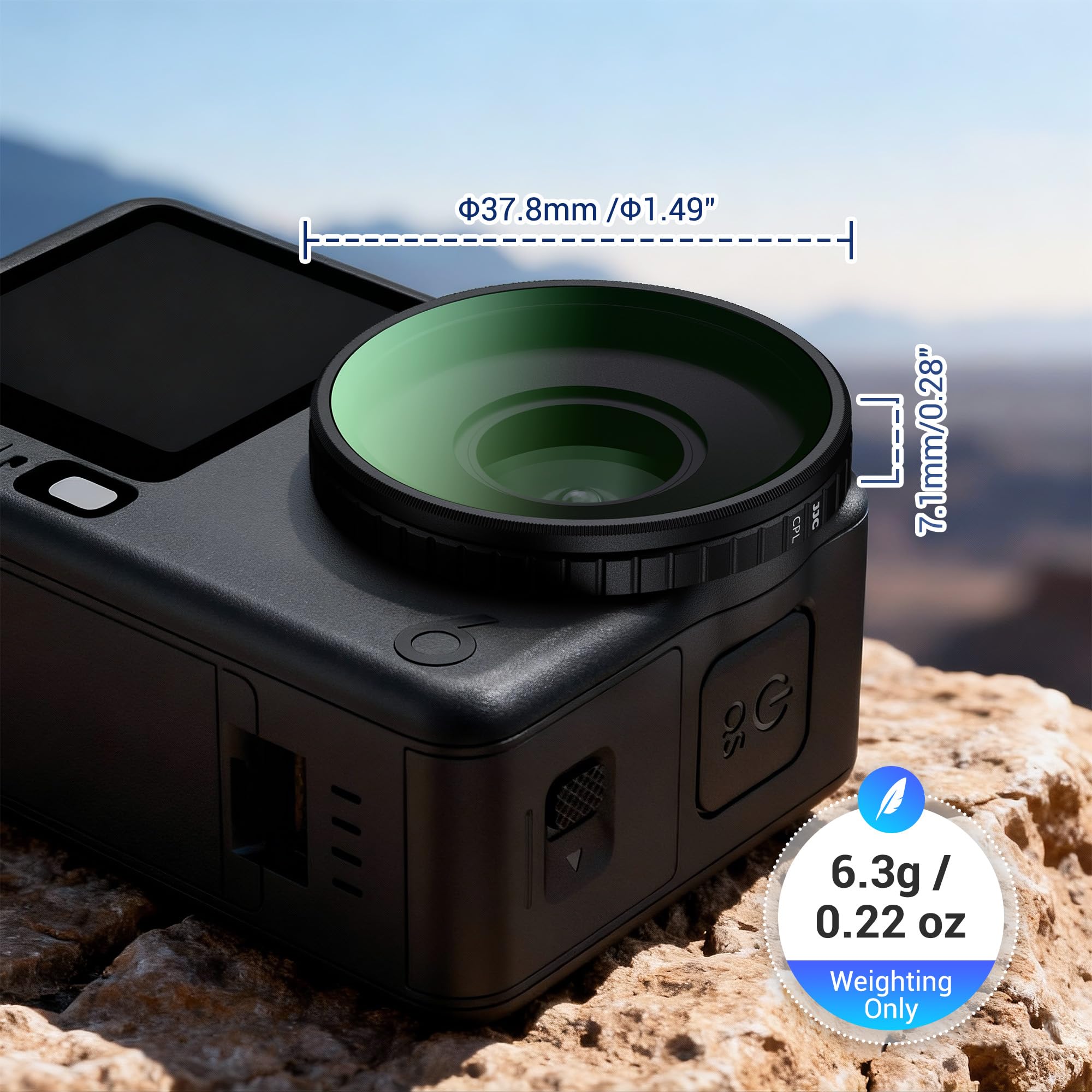 Filtr CPL do DJI Osmo Action 6, okrągły filtr polaryzacyjny do DJI Action 6 z etui do przechowywania