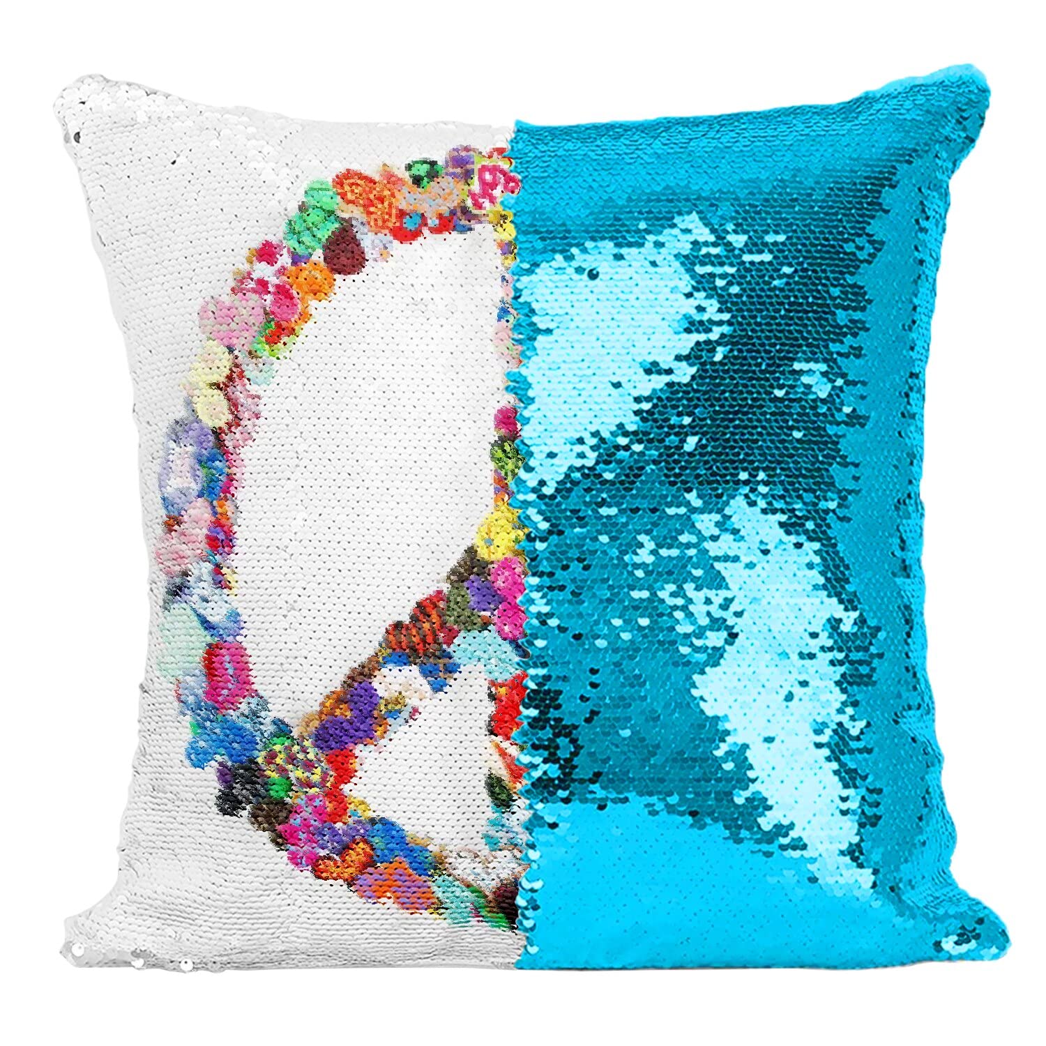 Coussin paillettes turquoise pour raviver une decoration de chambre terne