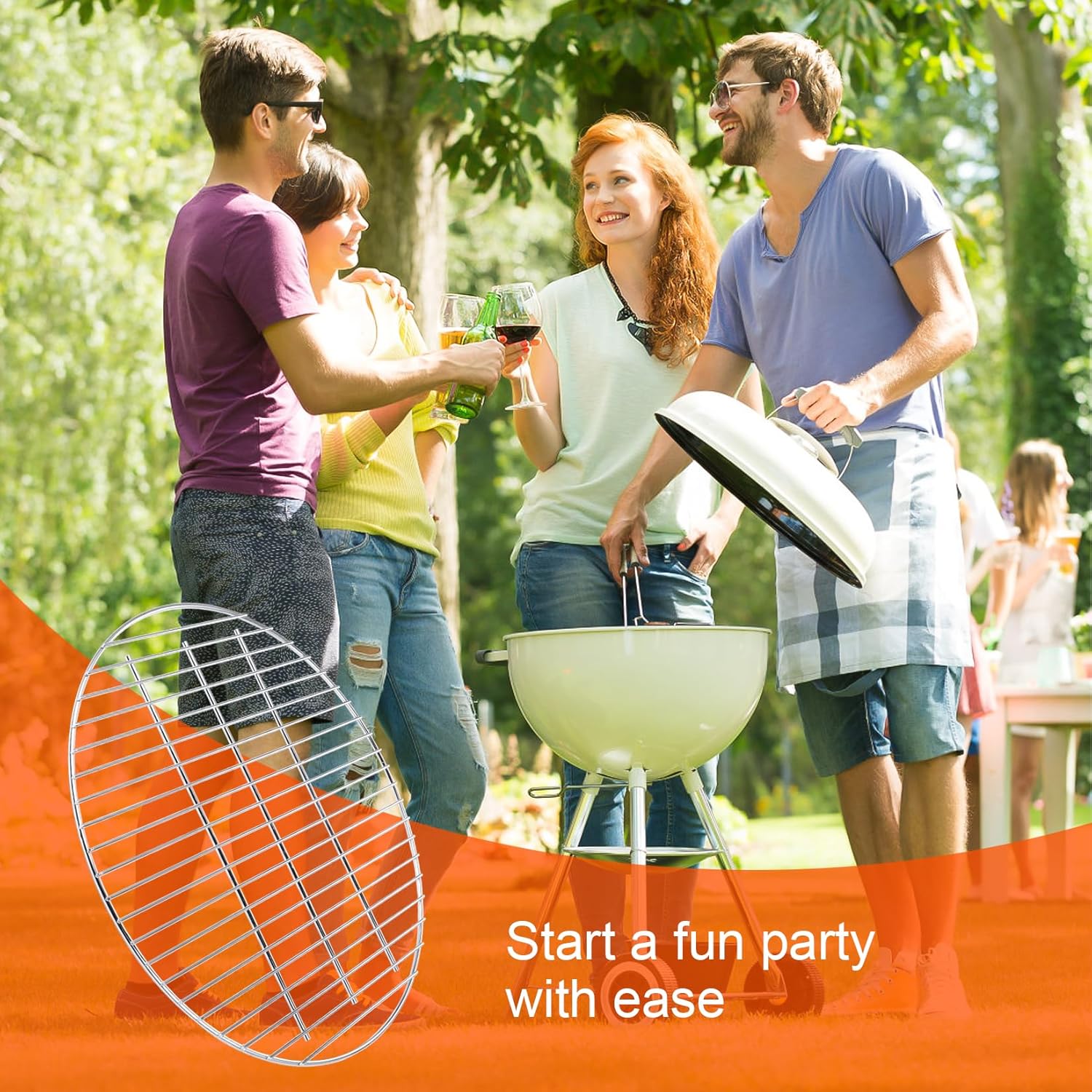 Coolbird 17 Inch Charcoal Grill Grate, Compatible with Weber 7441, Fits Various 22 Inch Weber Charcoal Grills, Replacement Grate