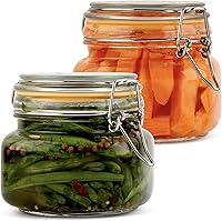Vista 1 de Galashield Tarros de vidrio con tapas, tarros de almacenamiento de alimentos de 16 onzas con tapas herméticas a prueba de fugas, tarros de cocina