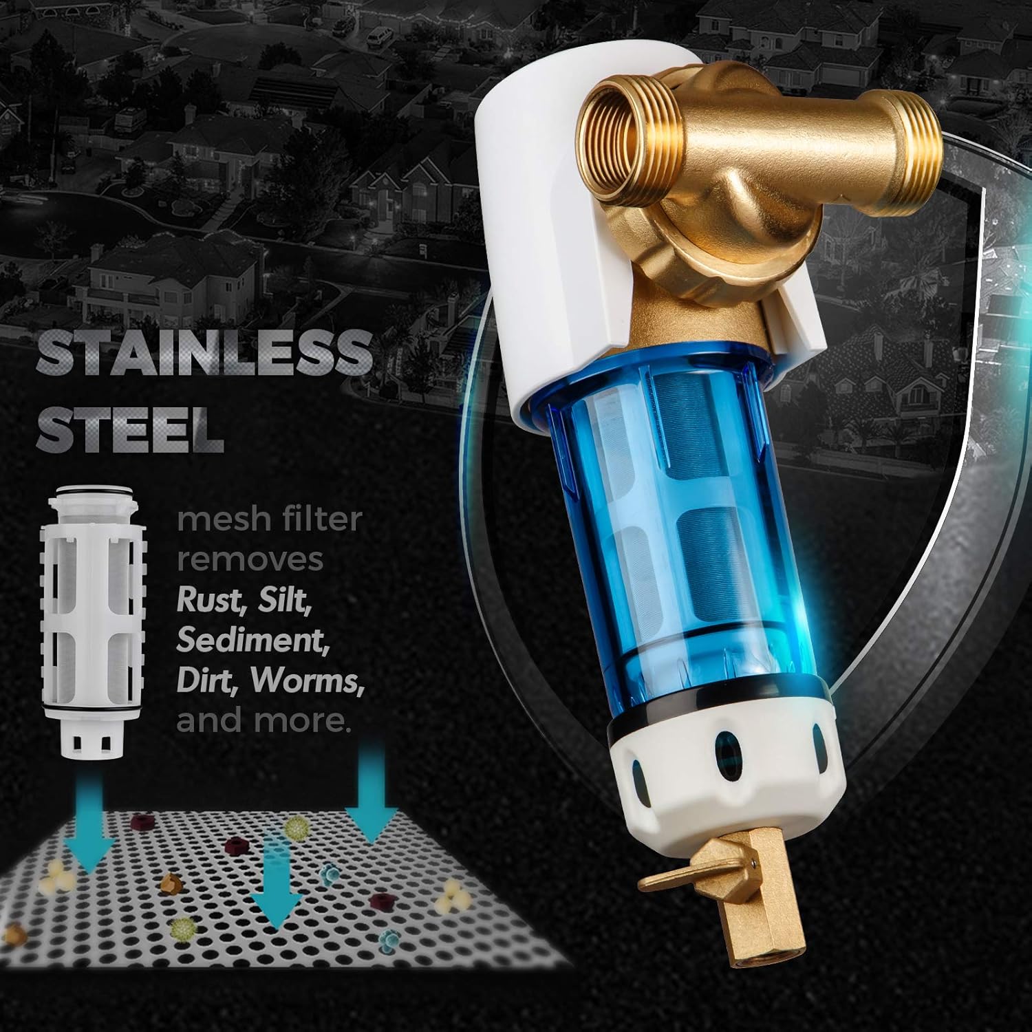 80% оƒƒ Dіѕсоunt iSpring WSP50GR Reusable Spin Down Sediment Water Filter, 50 Micron with Built-in Housing Scraper, 360° Rotatable Head, Pressure Gauge, Blue Amаzоn Crаzу 🔥 Dеаlѕ iSpring WSP50GR Reusable Spin Down Sediment Water Filter, 50 Micron with Built-in Housing Scraper, 360° Rotatable Head, Pressure Gauge, Blue