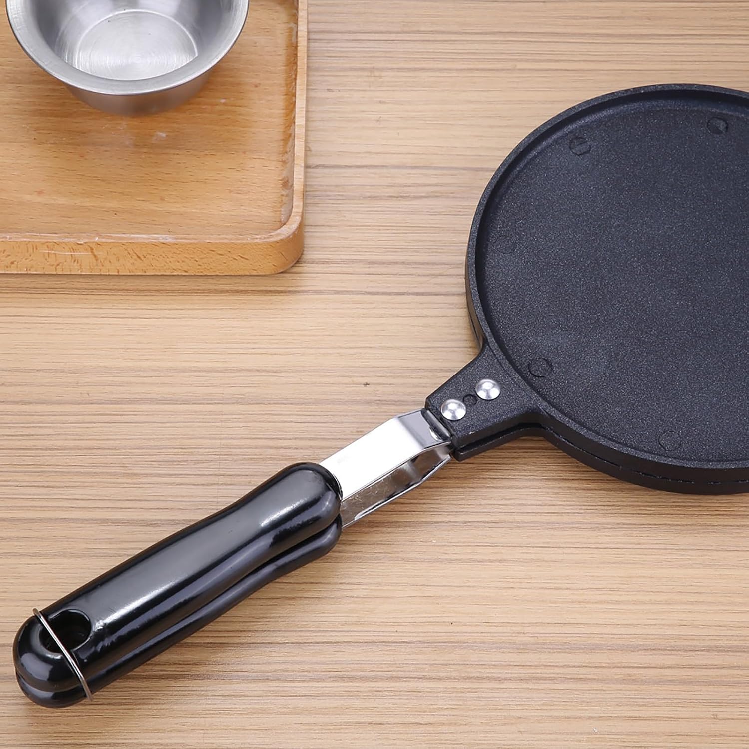 Hyuduo Waffle Cone Maker Egg Roll Maker Gas Stove Waffle Baking Tool Cone Making Mold with Long Heat Insulation Handle for Home Kitchen Restaurant Snack Stand