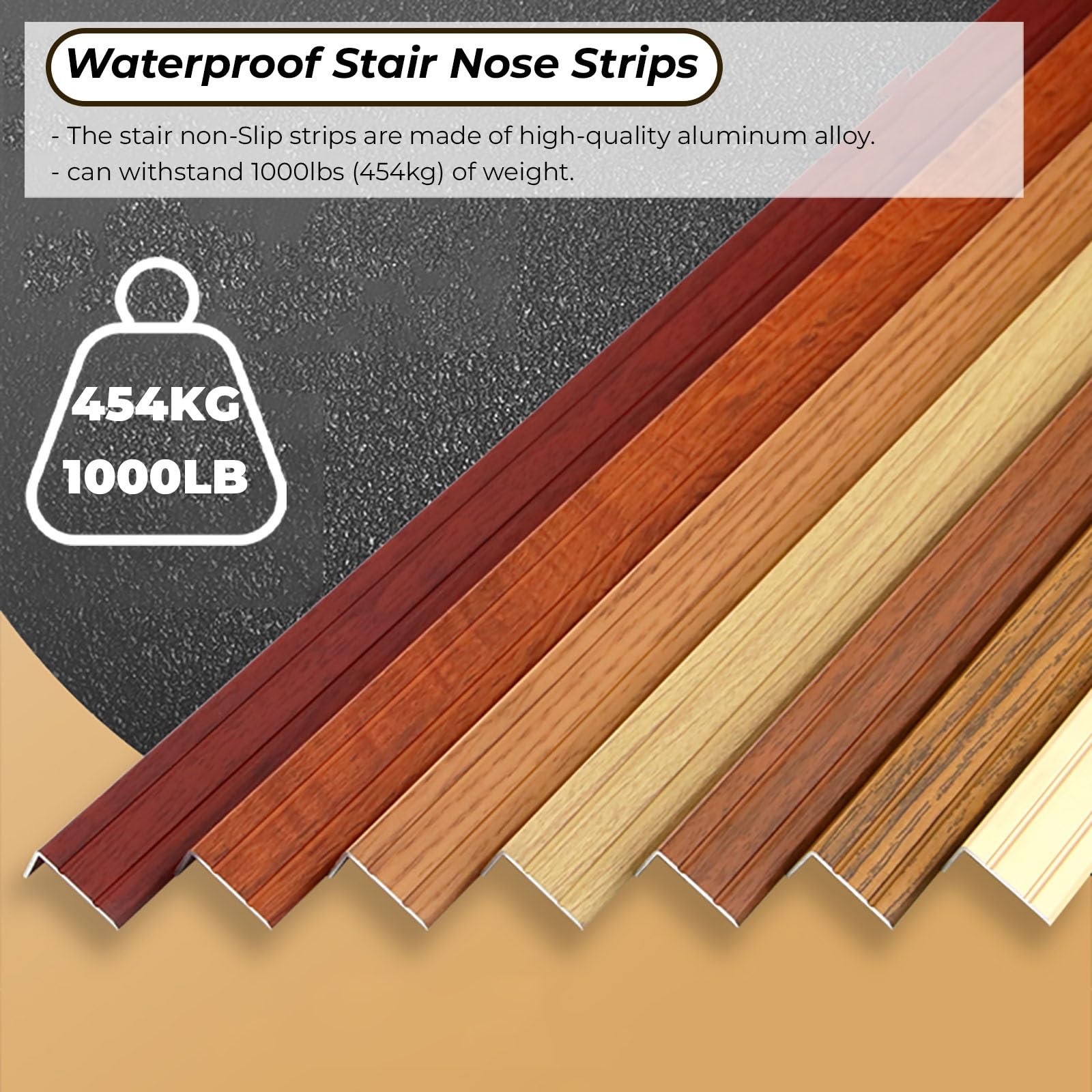 Perfil de Borde Protección Escalón Stair Nosing for Wooden Steps, 69 55 45 35 31 Inches Metal Stairs Edge Profile Trim With Non Slip Surface for Laminate Flooring/Tile/Treads Edging Outpost, Carpete