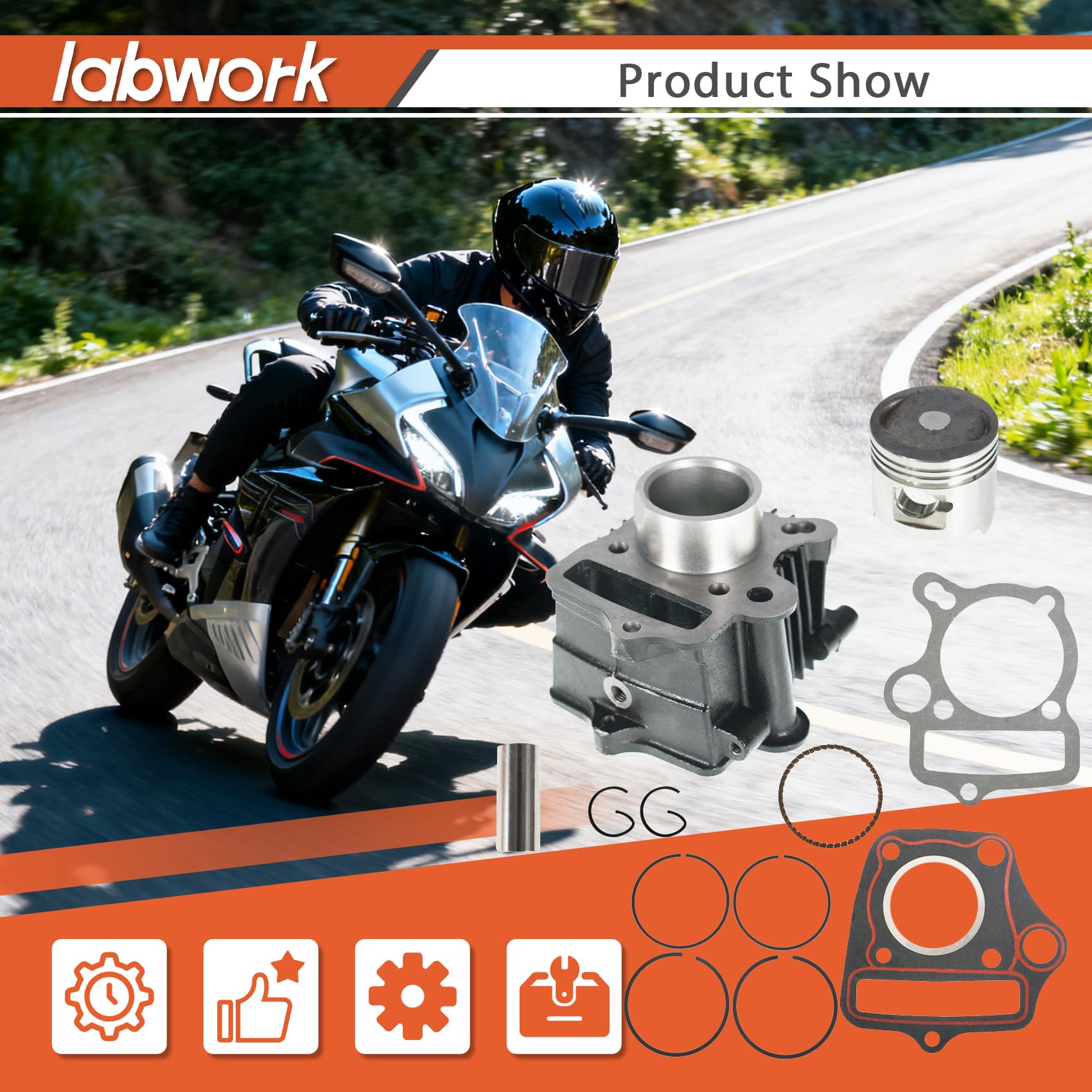 Amazon.com: labwork 50cc Cylinder and Piston Repair Kit