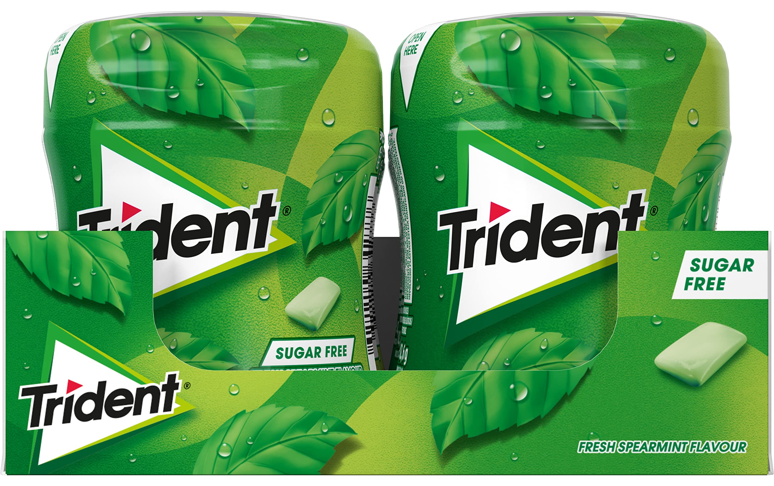 Trident Fresh Bottle Hierbabuena Chicles sin Azúcar 6 Botes 82,6 g