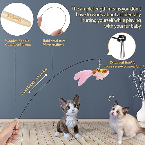 Miniatura 3 de Juguete de pájaro volador para gatos, 8 piezas de repuesto interactivo duradero para gatos, juguete colgante adecuado para gatos aburridos de