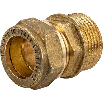 tecuro MS Compression Ring Connector Screw-In Fitting with Cylindrical Thread 28 mm x 1 Inch AG for Drinking Water Tested and Approved According to DVGW W 534