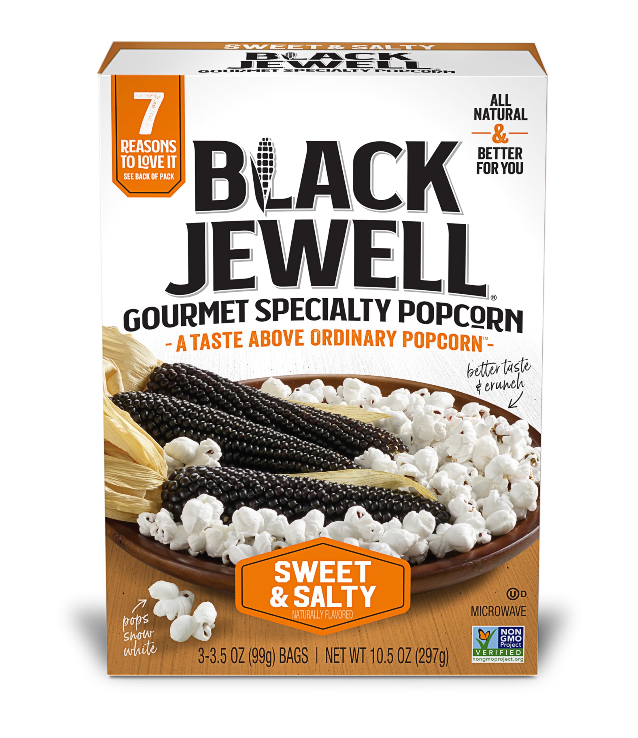 Black Jewell Gourmet Microwave Popcorn, Sweet & Salty, 10.5 Ounces (Pack of 1)