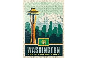 MyPuzzle Washington: Premium 500 Piece Jigsaw Puzzle for Adults, Washington State Puzzle